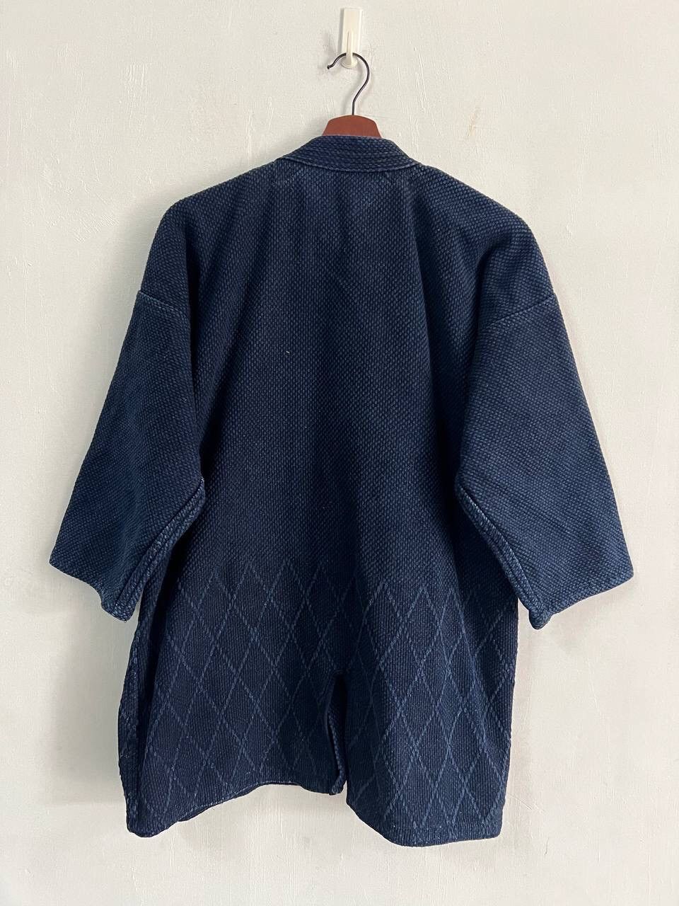 Indigo Kendo Uniform Dyed Boro Japan Kimono Size US L / EU 52-54 / 3 - 10 Thumbnail