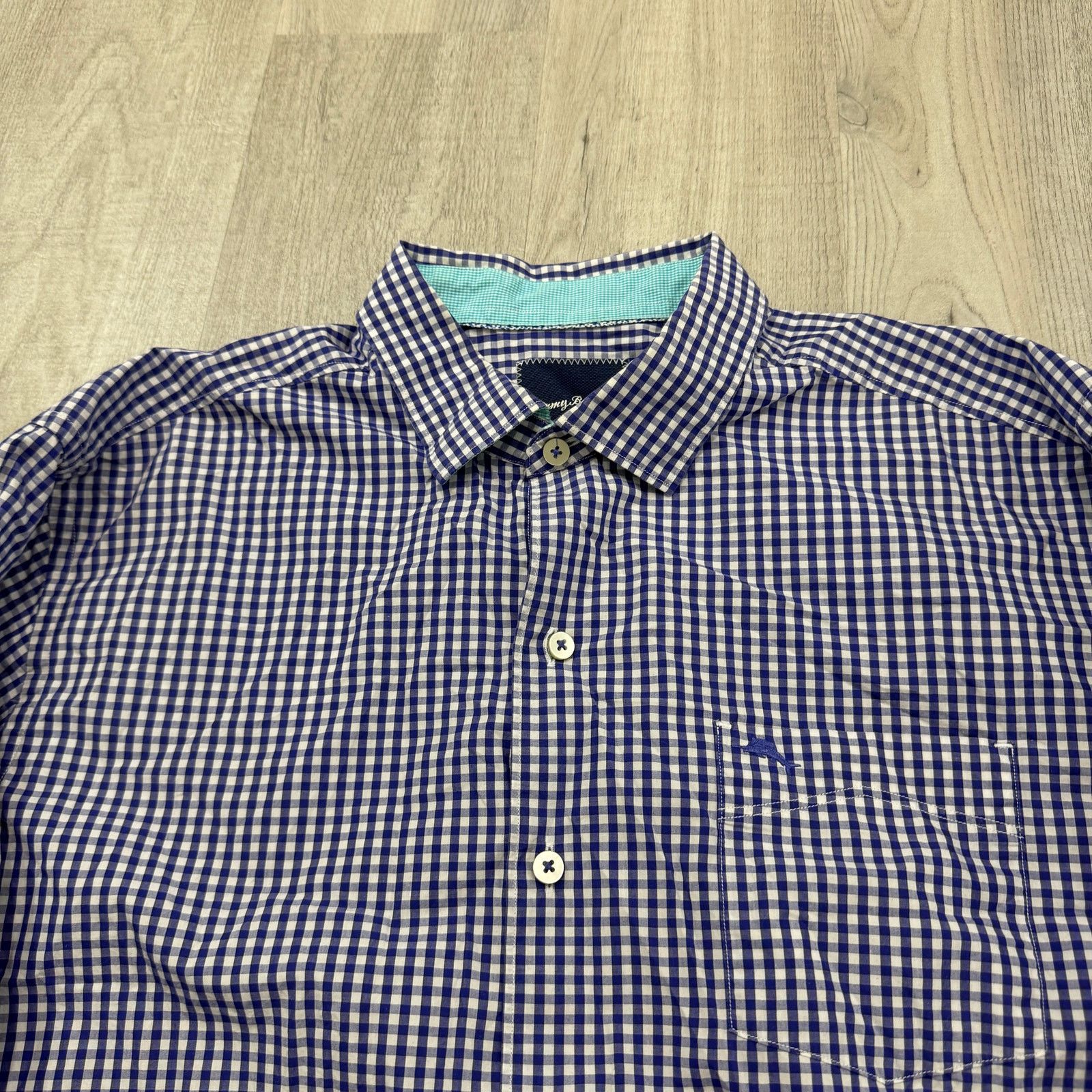 Tommy Bahama Tommy Bahama Button Shirt Men's Large Purple White Gingham Size US L / EU 52-54 / 3 - 3 Thumbnail