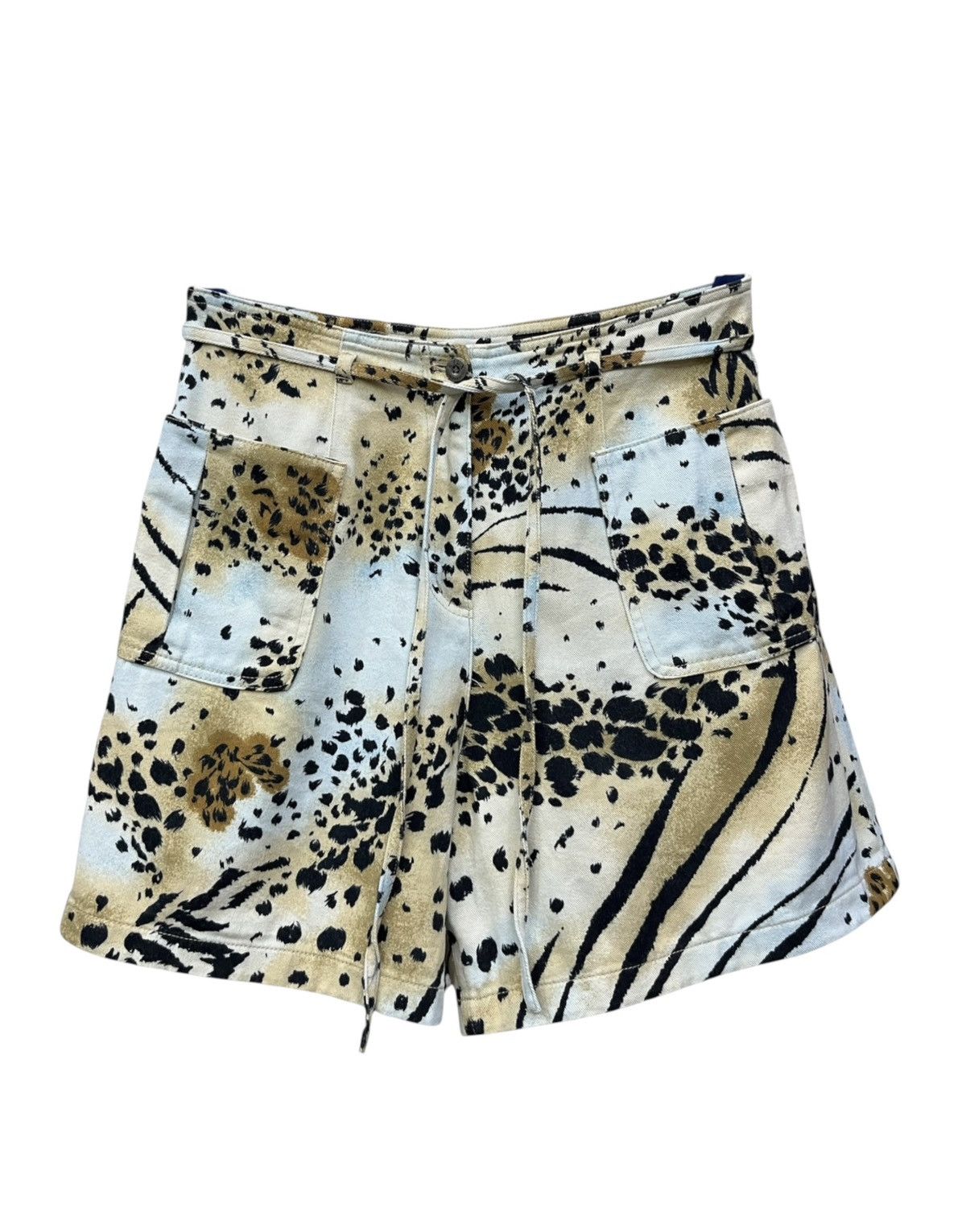 Krizia Archive EVEX by KRIZIA Animal Print Safari Shorts Skort Size 28" / US 6 / IT 42 - 1 Thumbnail