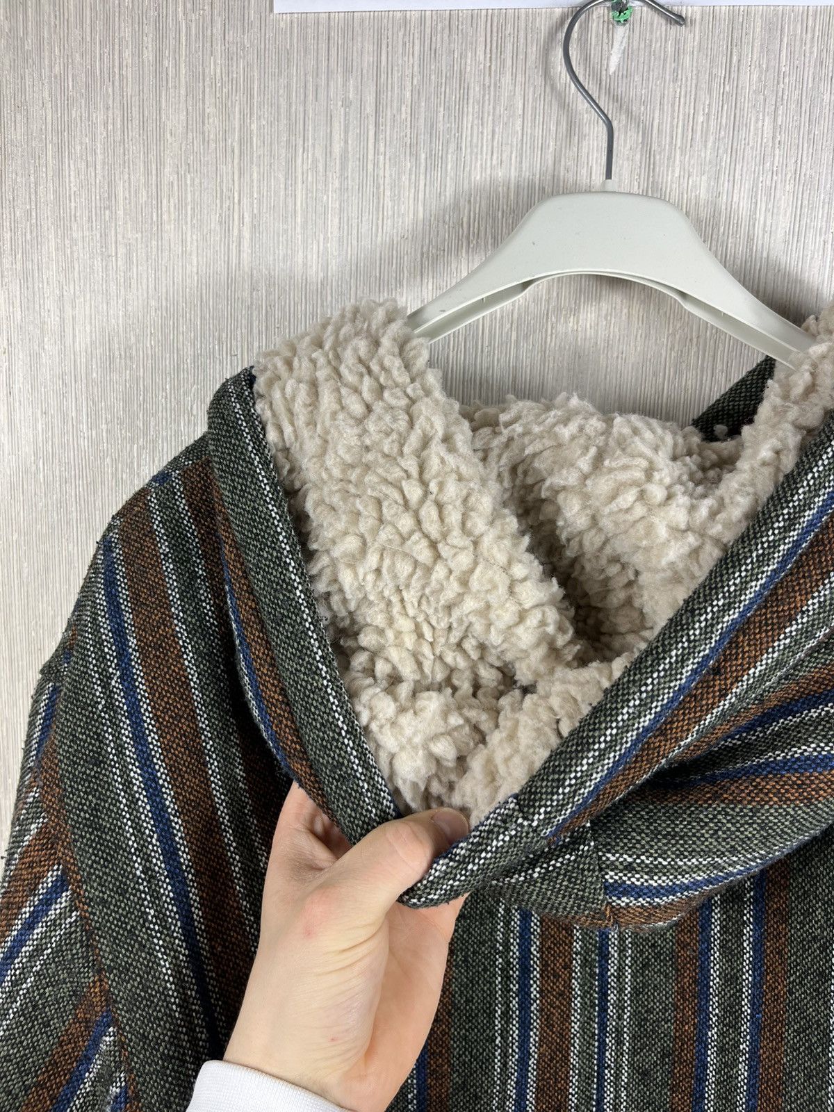 Stussy × Vintage Vintage Stussy wool work jacket striped insulated sherpa Size US M / EU 48-50 / 2 - 18 Thumbnail