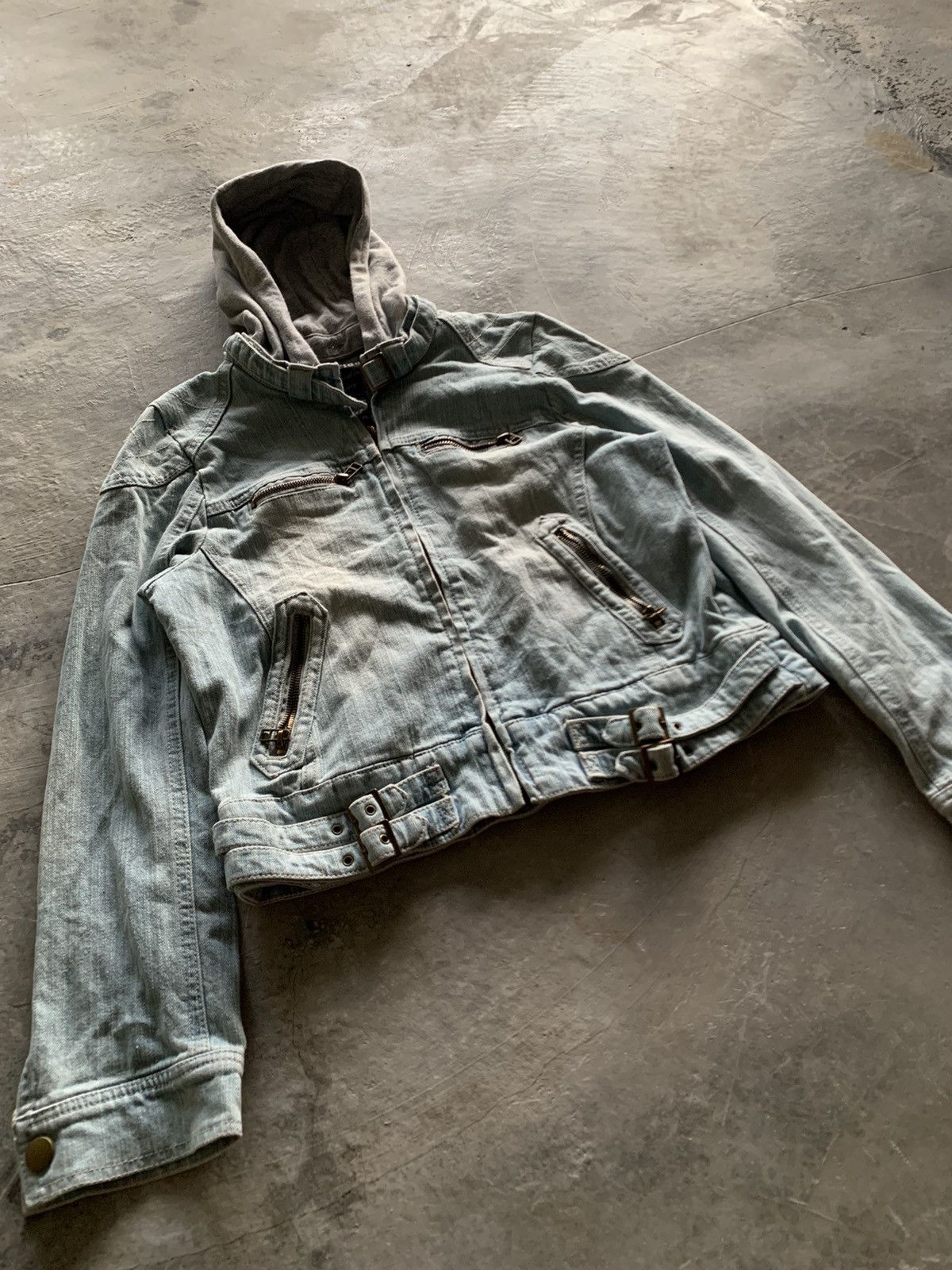 If Six Was Nine sorridere boxy denim biker jacket hooded grunge punk style Size US S / EU 44-46 / 1 - 9 Thumbnail