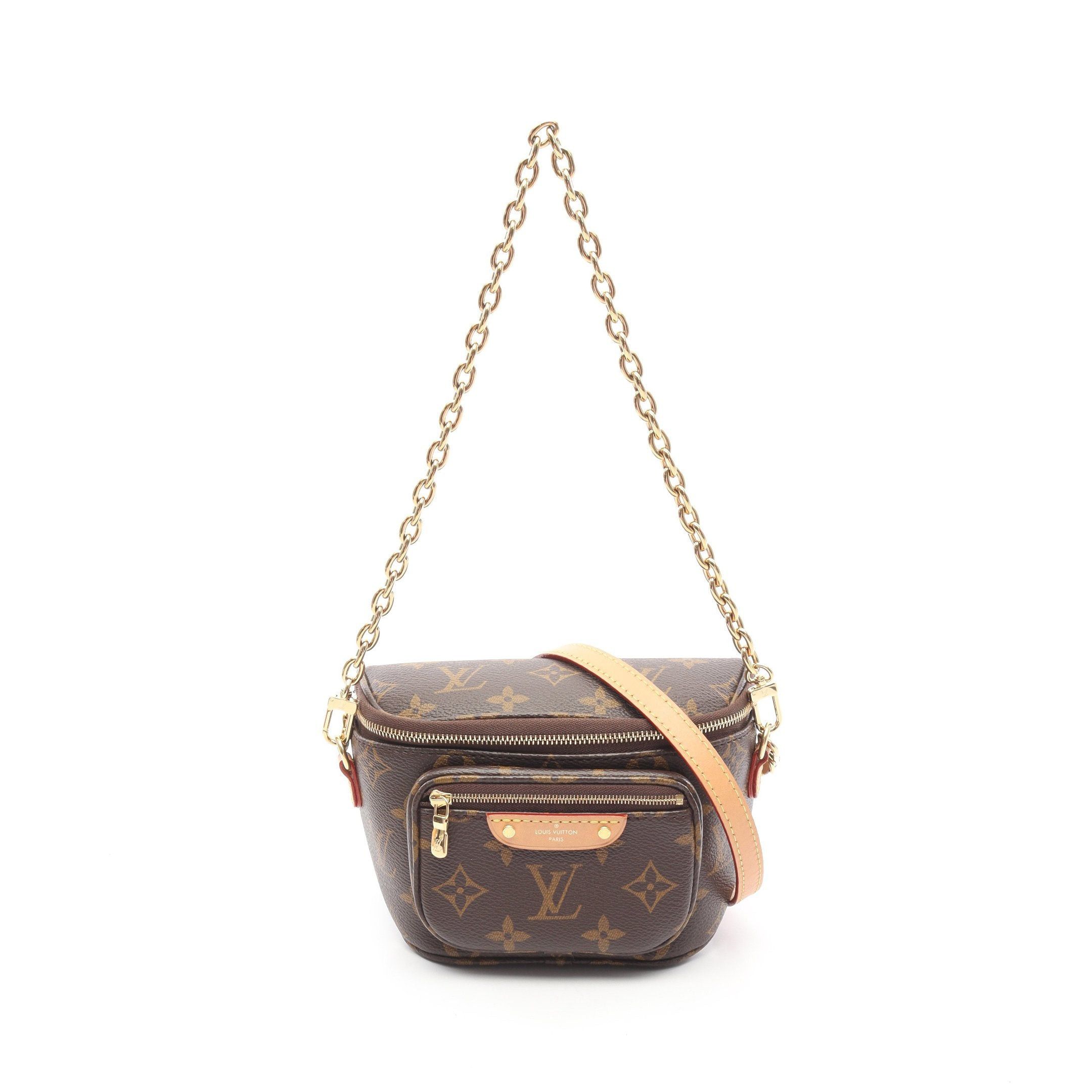 Louis Vuitton Louis Vuitton Mini Bum Bag Monogram Chain Handbag Leather Brown Size ONE SIZE - 1 Thumbnail