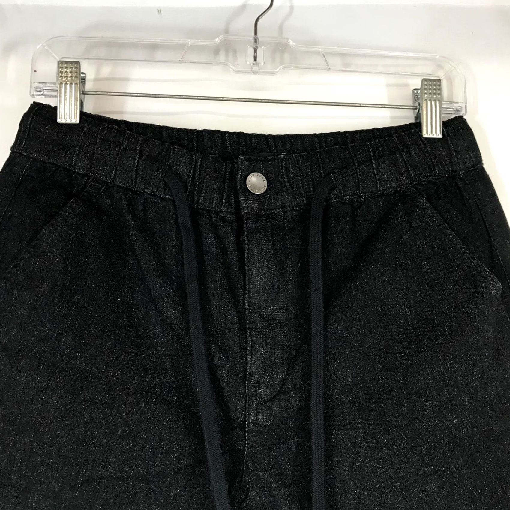 Vintage UNIVERSAL STANDARD Black Shorts Womens 2XS Drawstring Waist Button Size 24" / US 00 / IT 34 - 2 Thumbnail