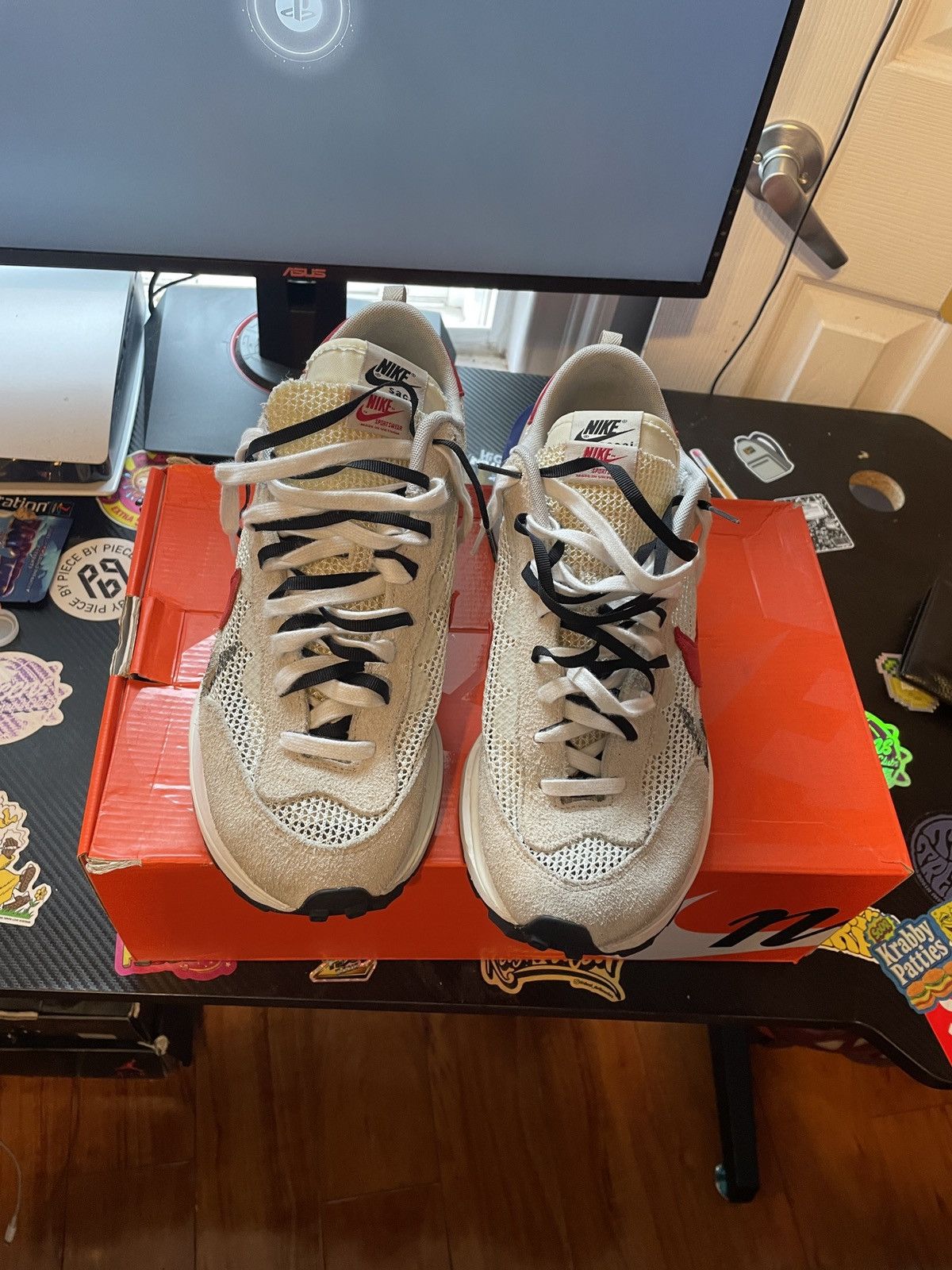 Nike × Sacai Sail Nike Sacai VaporWaffle Size US 12 / EU 45 - 2 Thumbnail