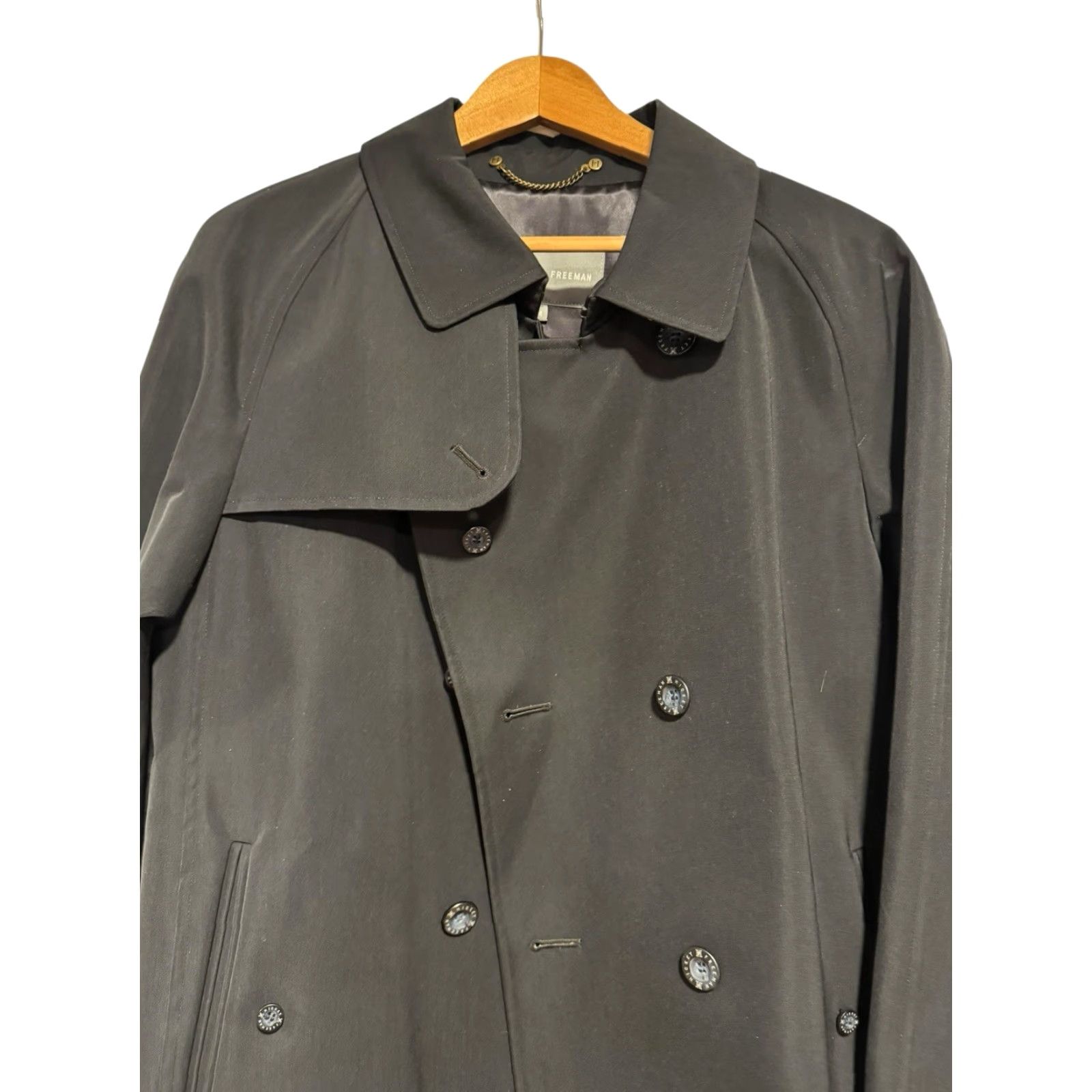 Vintage Hickey Freeman Double Breasted Trench Coat Black Wool Blend Men’s Medium Raglan Jacket/Coat Size US M / EU 48-50 / 2 - 3 Thumbnail