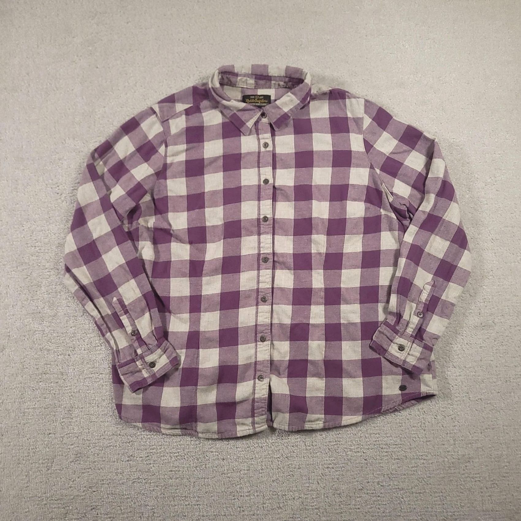 Vintage VINTAGE Noble Outfitters Shirt Womens 2XL Flannel Purple Plaid Button-Down Western Size XXL / US 16-18 / IT 52-54 - 2 Thumbnail