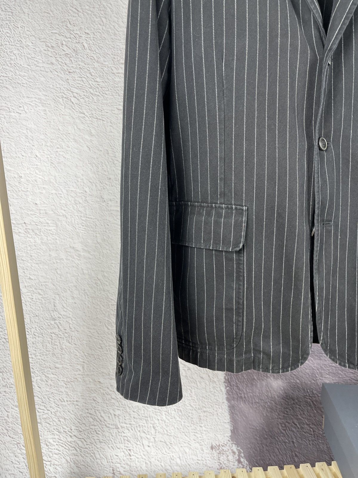 Polo Ralph Lauren Polo Ralph Lauren black striped cotton unlined blazer Size 46R - 4 Thumbnail