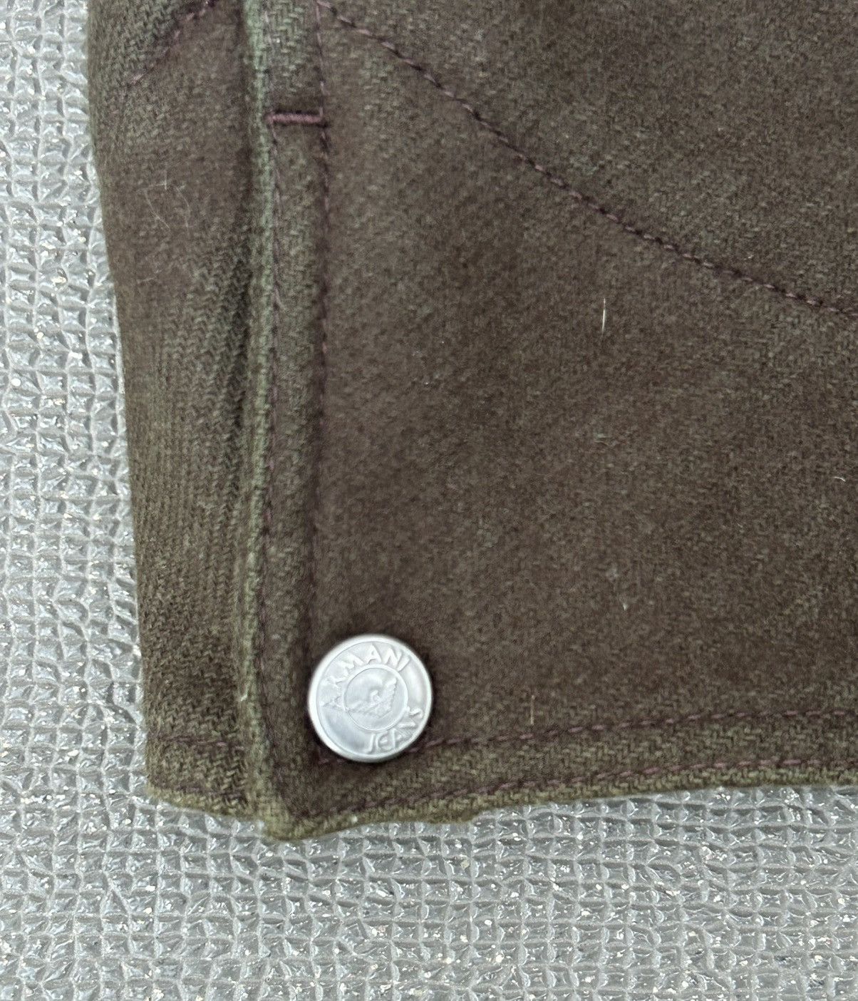 Armani Armani Jeans 90s brown/green felt jacket Size US M / EU 48-50 / 2 - 7 Thumbnail