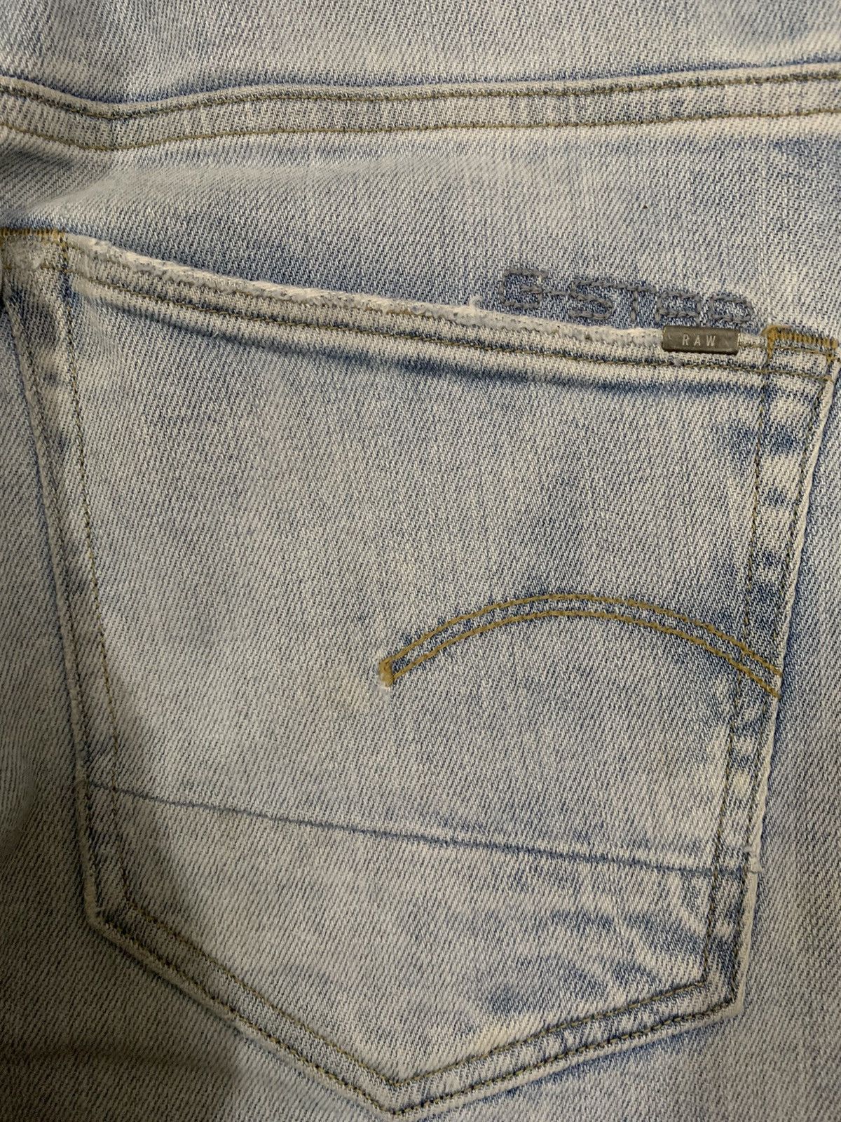 G-Star Vintage G-Star Raw Blue Washed Distressed Grunge Jeans Size US 31 - 14 Thumbnail