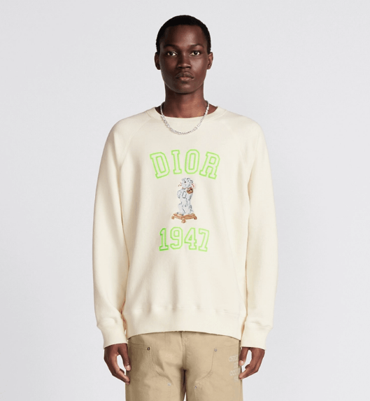 Dior o1w1db10825 443M64 Relaxed-Fit Bobby Sweatshirt in Ecru Size US L / EU 52-54 / 3 - 4 Thumbnail