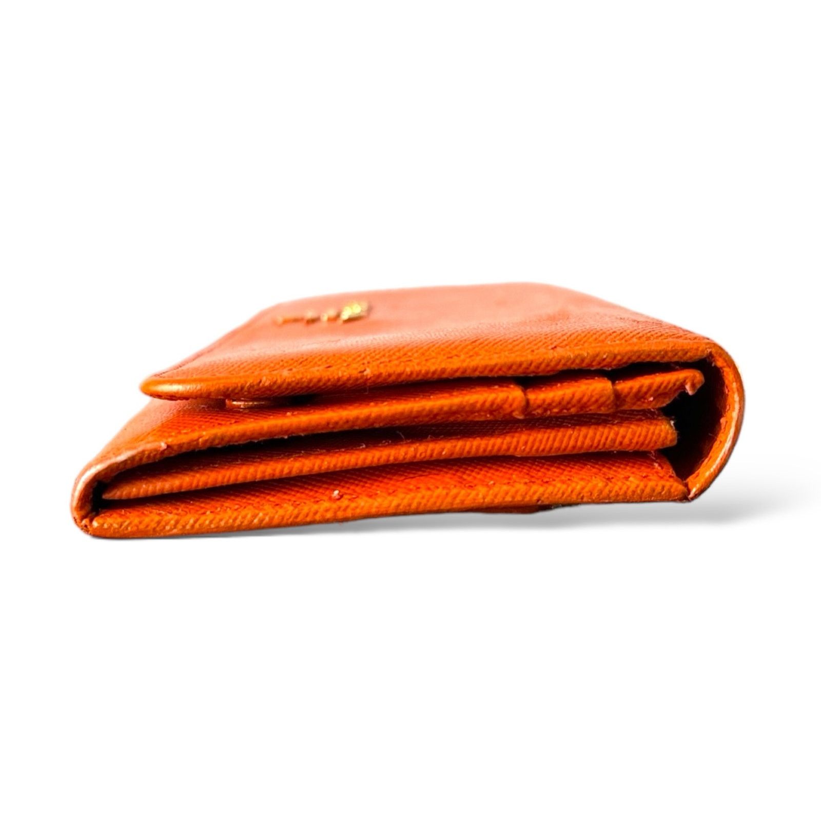 Prada PRADA Long Wallet Safiano Leather Pocket Orange REPAINTED Size ONE SIZE - 3 Thumbnail