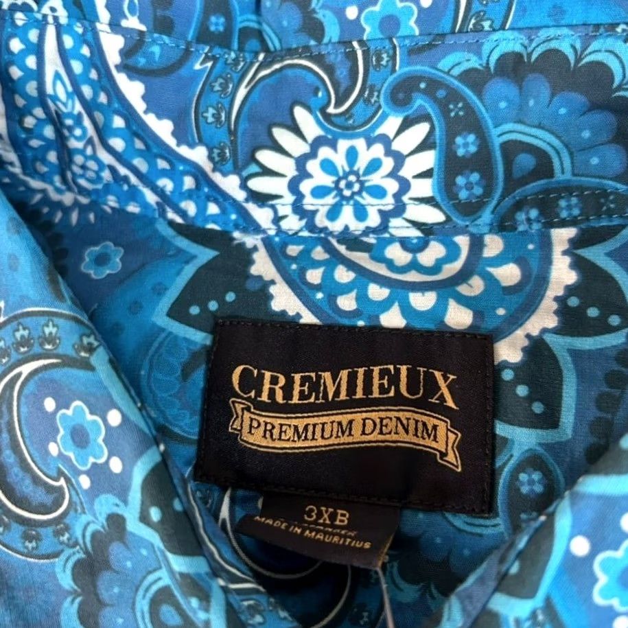 Cremieux Cremieux Button-Down Shirt Big 3XB Paisley Blue Mens Long Sleeve Stretch Casual Shirt Womens? Size US XXL / EU 58 / 5 - 4 Thumbnail