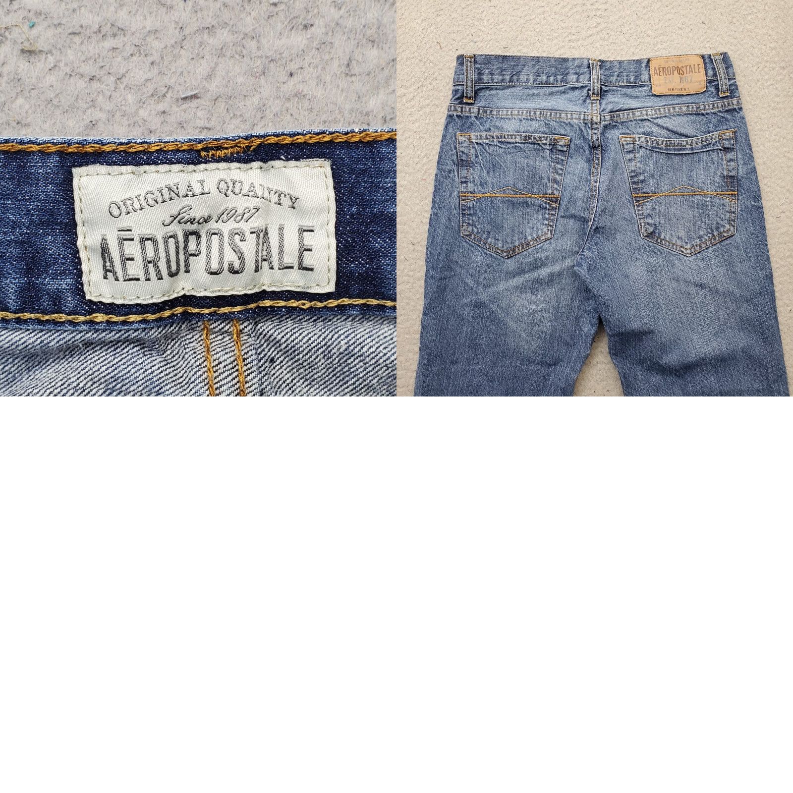 Vintage Aéropostale Jeans Womens 29 Blue Denim Essex Straight 5-Pocket Casual Streetwear Jeans Size 29" - 8 Thumbnail