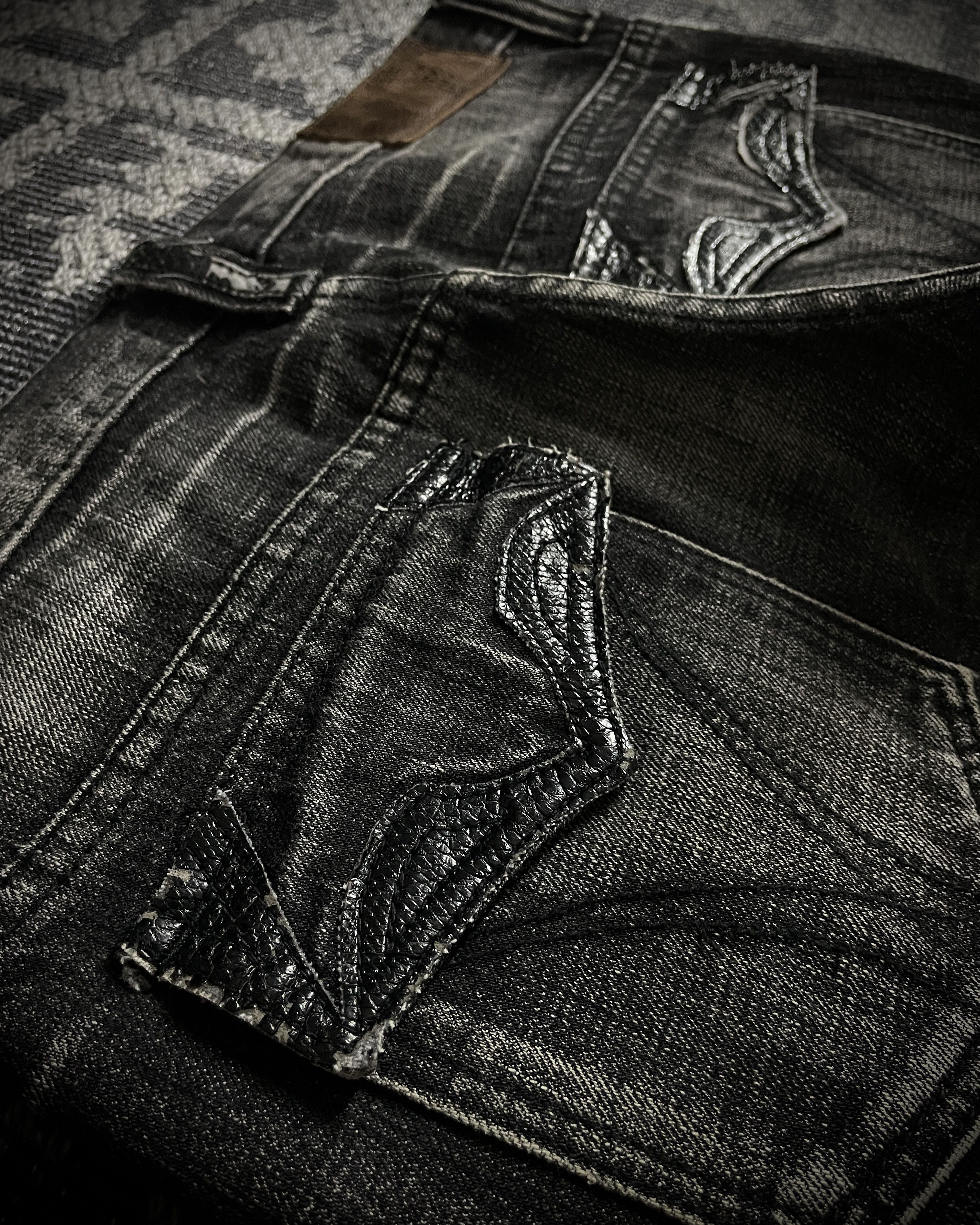 Tornado Mart Tornado Mart Curved Panel Lace Up Flared Denim Size US 33 - 11 Thumbnail