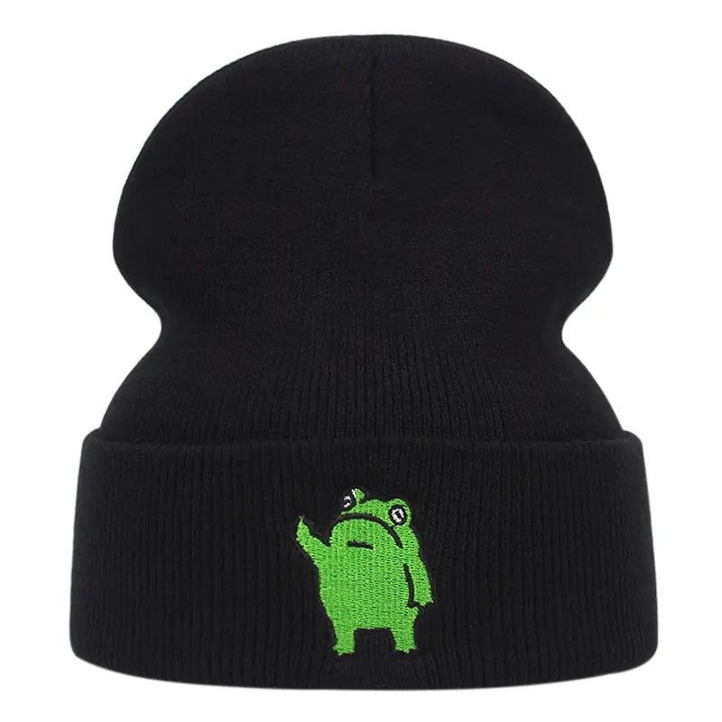 Other Winter Frog Knit Cotton Embroidery Hat Size ONE SIZE - 1 Thumbnail