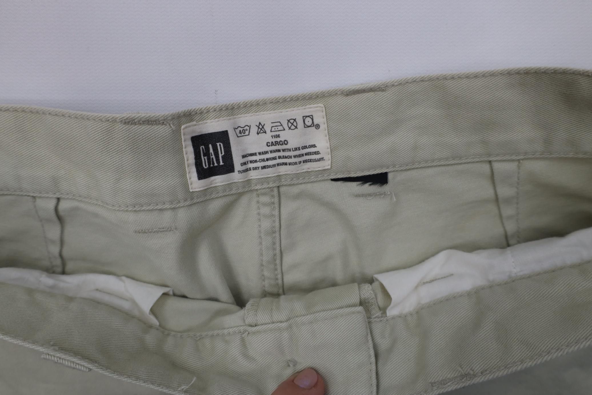Gap Vintage 90s Y2K Gap Baggy Wide Leg Cargo Pants Stone Cotton Size US 32 / EU 48 - 8 Thumbnail