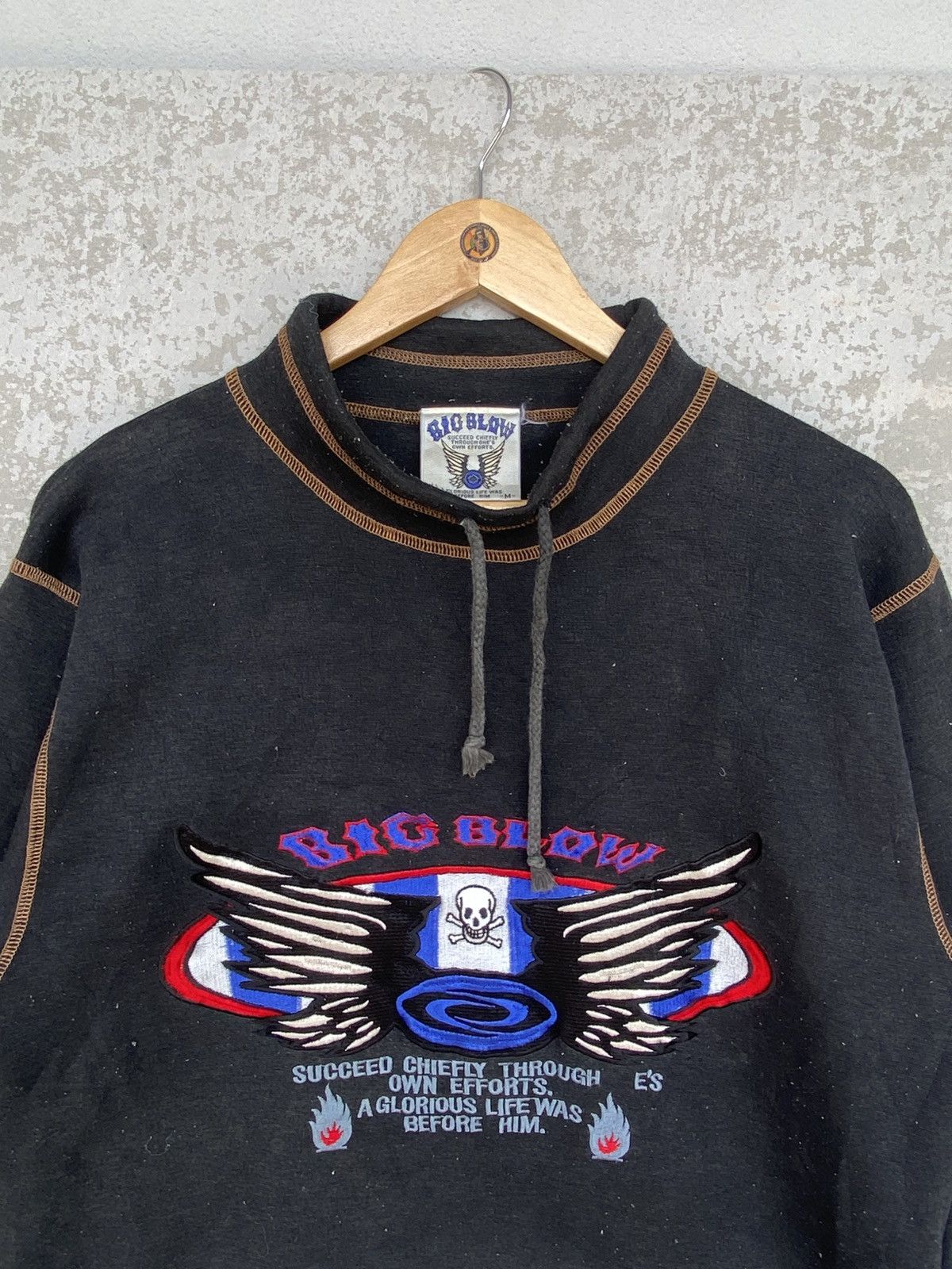 Other Vintage Big Blow Big Embroidered Printed Sweatshirt Black Size US M / EU 48-50 / 2 - 4 Thumbnail