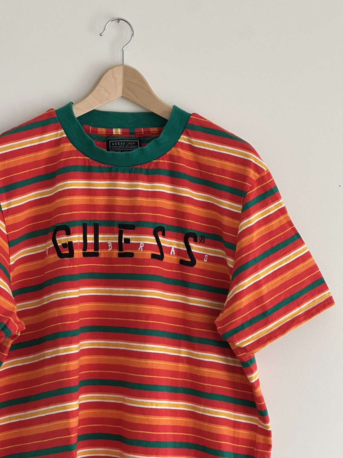 Guess × J Balvin Guess J Balvin Vibras Embroidered Striped T Shirt Size Large Size US L / EU 52-54 / 3 - 2 Thumbnail
