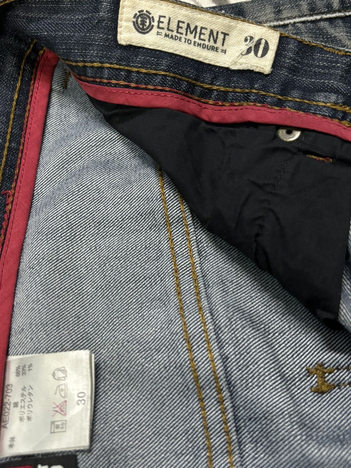 Element Vintage Element Faded Slim Straight Curved Distressed Jeans Size US 31 - 21 Thumbnail