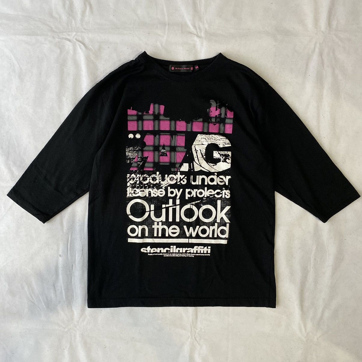 If Six Was Nine × Japanese Brand Stencil Graffiti Japanese Streetwear 3/4 Sleeve Tees Size US M / EU 48-50 / 2 - 2 Thumbnail