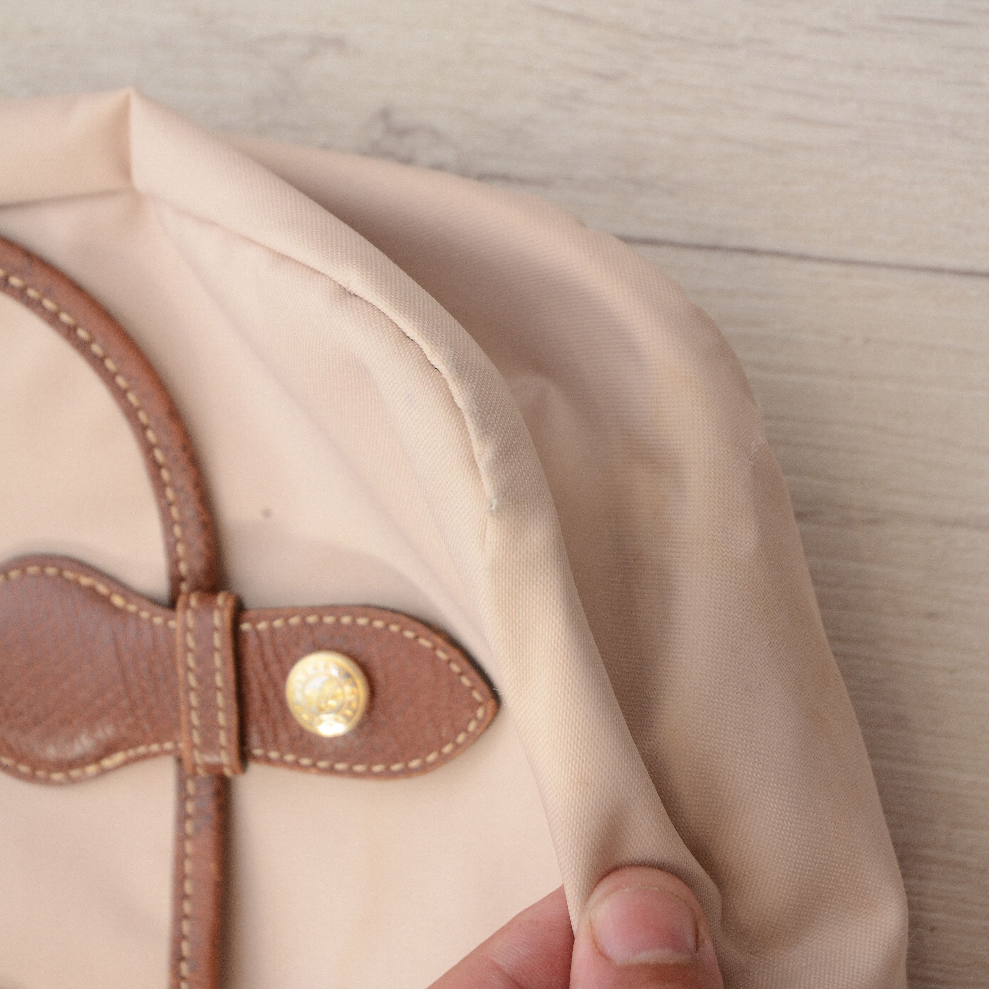 Longchamp Longchamp Le Pliage Crossbody Beige Nylon/Cognac Messenger Size ONE SIZE - 8 Thumbnail