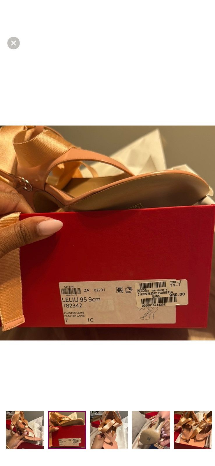 Salvatore Ferragamo Leliu Ribbon Sandal Size US 9.5 / IT 39.5 - 2 Thumbnail