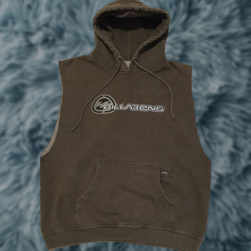 Quiksilver VINTAGE Billabong Faded Distressed Cut Off Hoodie M Surf Skate Grunge Gotcha 90s Y2K Size US M / EU 48-50 / 2 - 1 Thumbnail