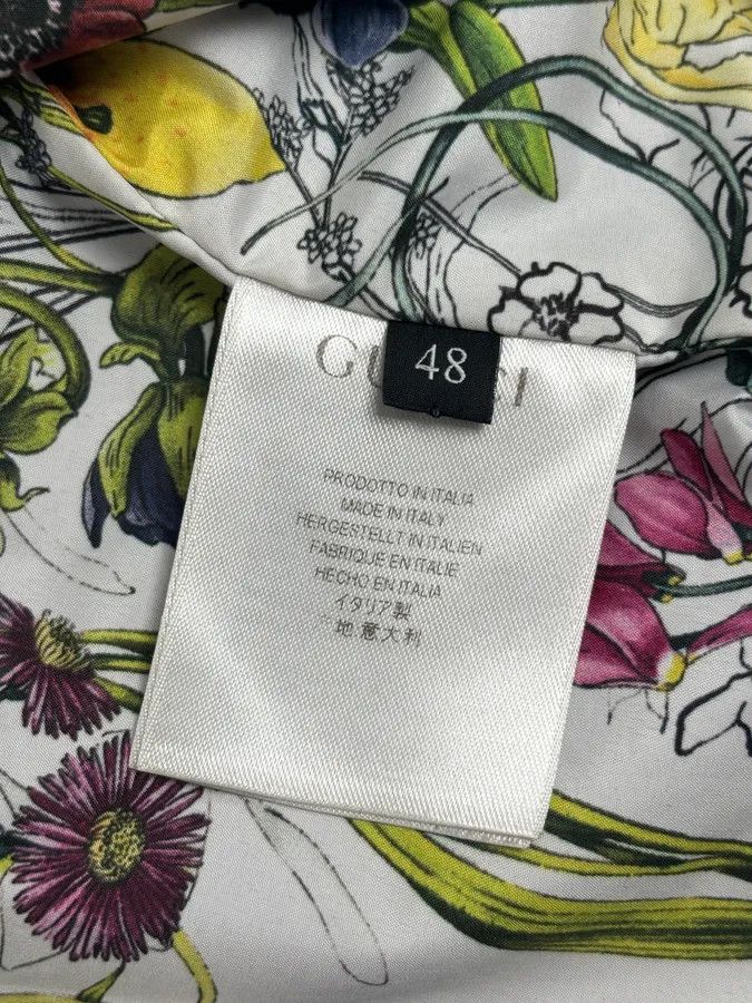Gucci AW2012 Gucci Black Nylon Floral Lined Bomber Jacket Size US L / EU 52-54 / 3 - 10 Thumbnail