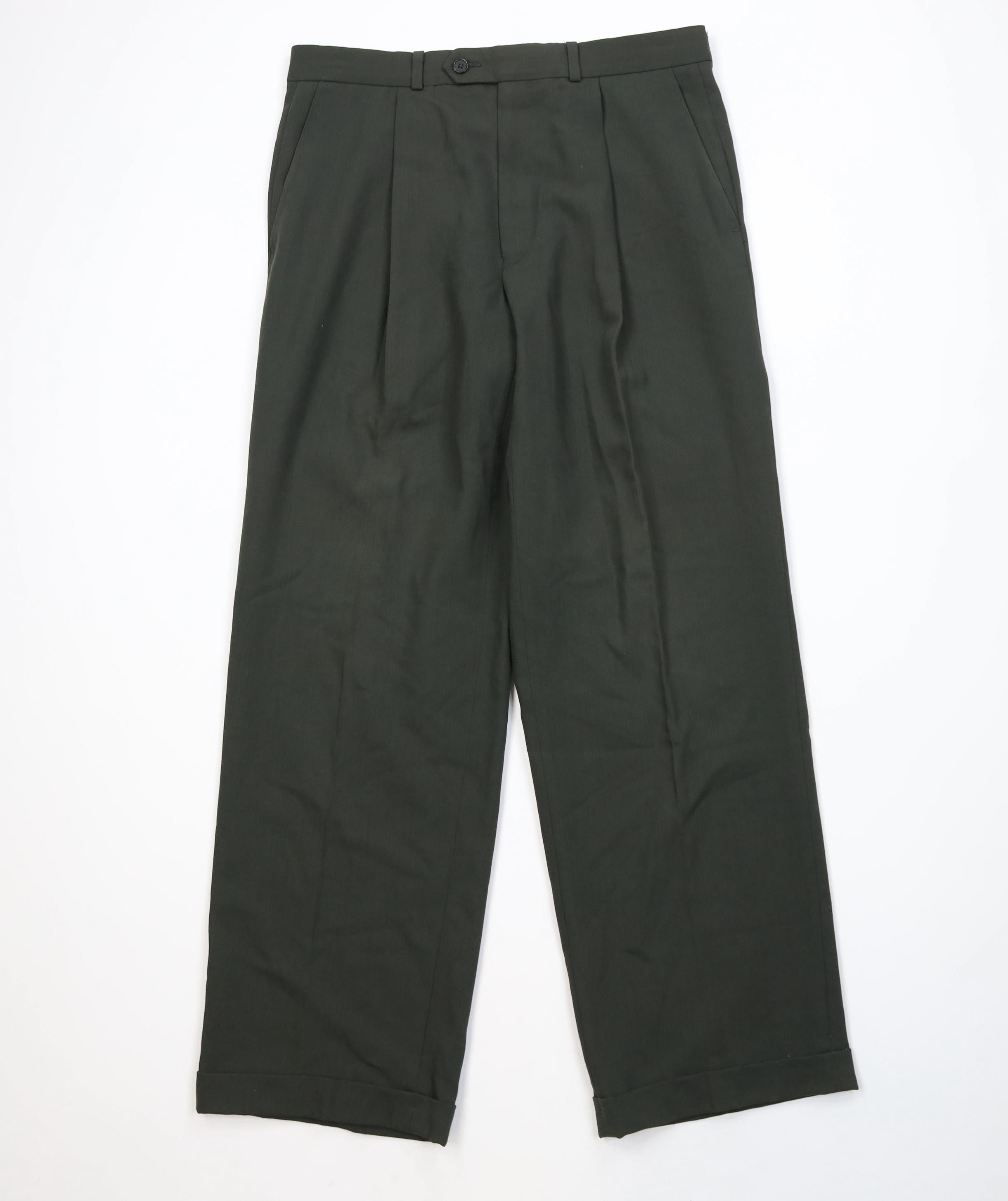 Vintage Vintage 90s Streetwear Wool Blend Knit Wide Leg Chino Pants Size US 32 / EU 48 - 1 Thumbnail