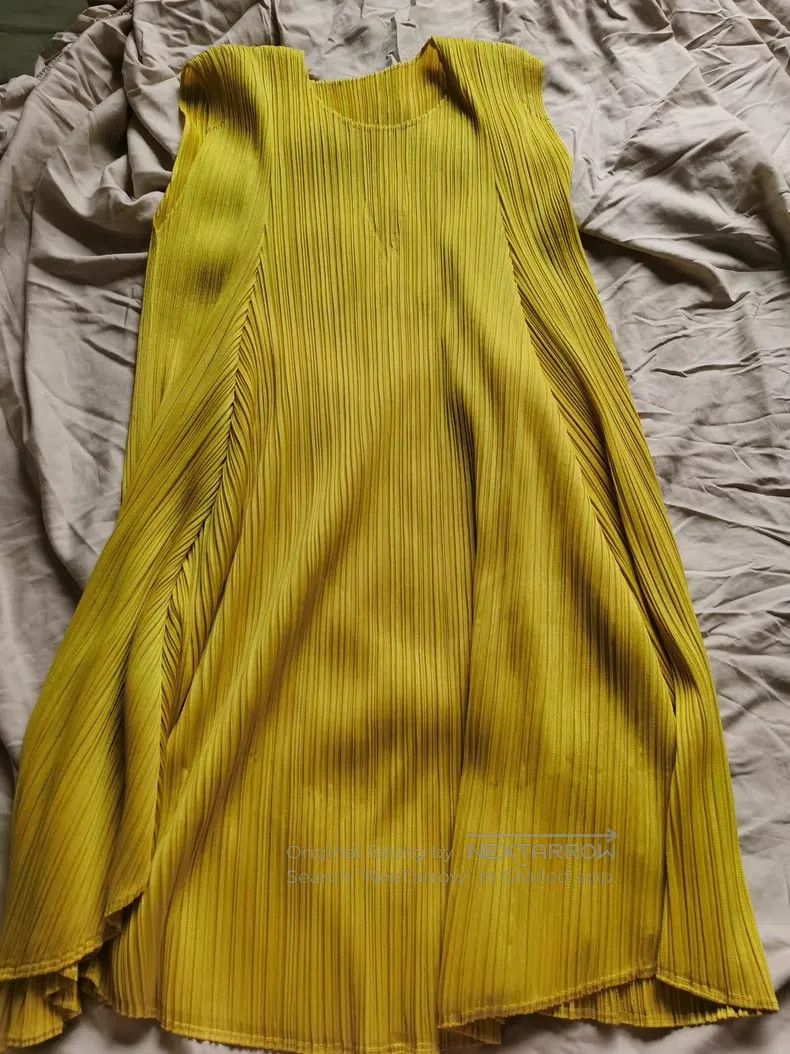 Issey Miyake Issey Miyake Yellow Sleeveless Long Top Size L / US 10 / IT 46 - 4 Thumbnail