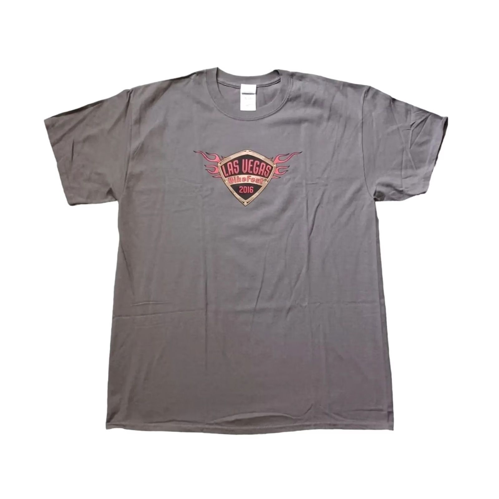 Gildan VINTAGE Las Vegas Bike Fest Mens Shirt Large Gray Double Side 2016 Motorcycle Rally Size US L / EU 52-54 / 3 - 2 Thumbnail