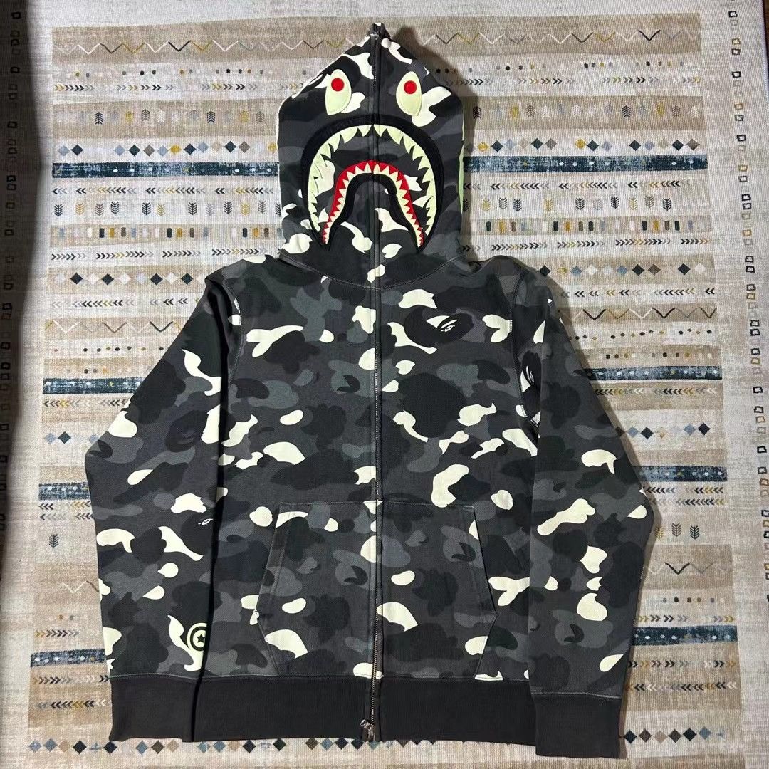 Bape city camo shark full zip hoodie discount black