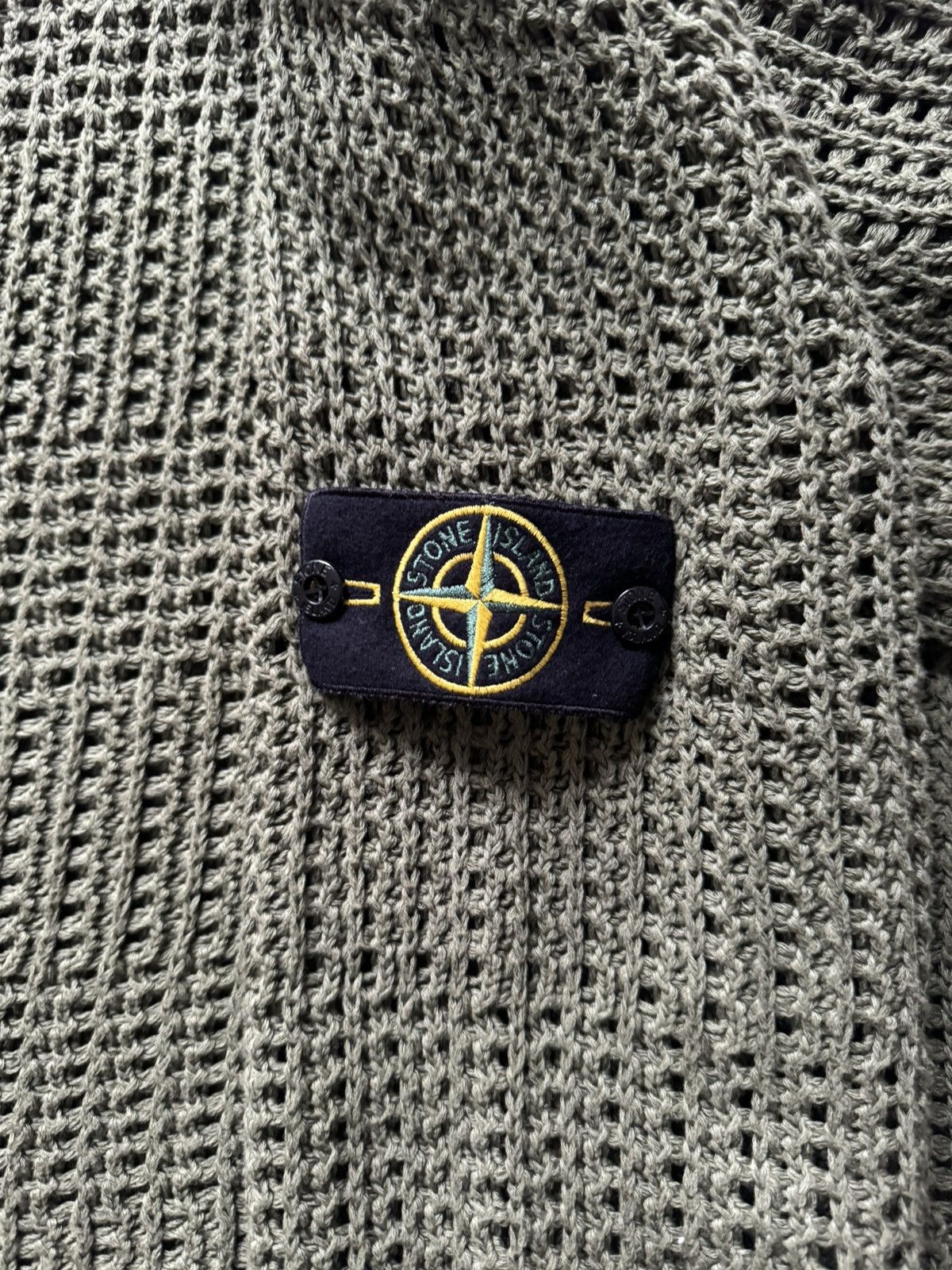 Stone Island dark green mesh sweater Size M / US 6-8 / IT 42-44 - 3 Thumbnail
