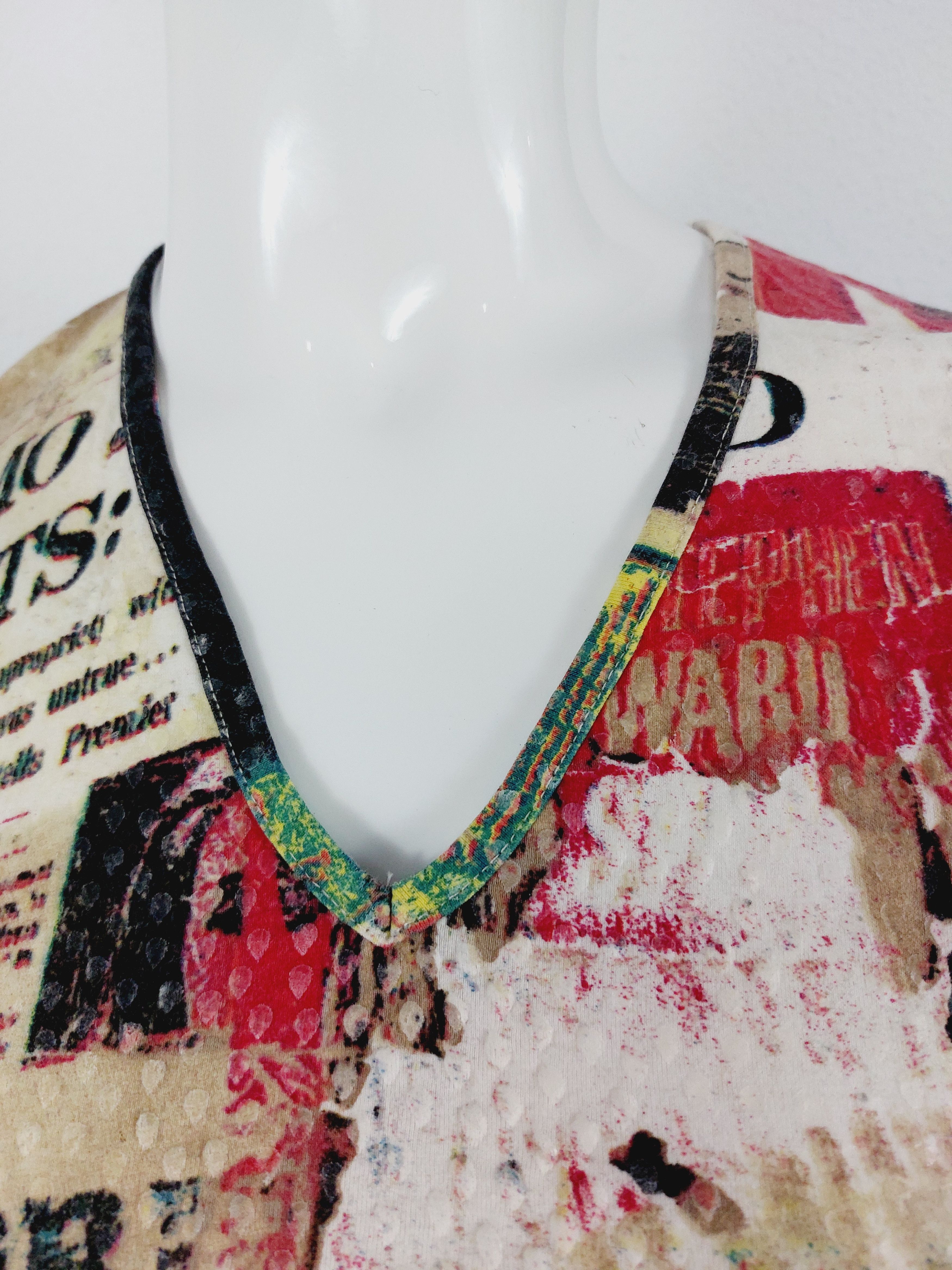 Roberto Cavalli Roberto Cavalli Newspaper Gazette Galliano Stamp Top Size S / US 4 / IT 40 - 6 Thumbnail