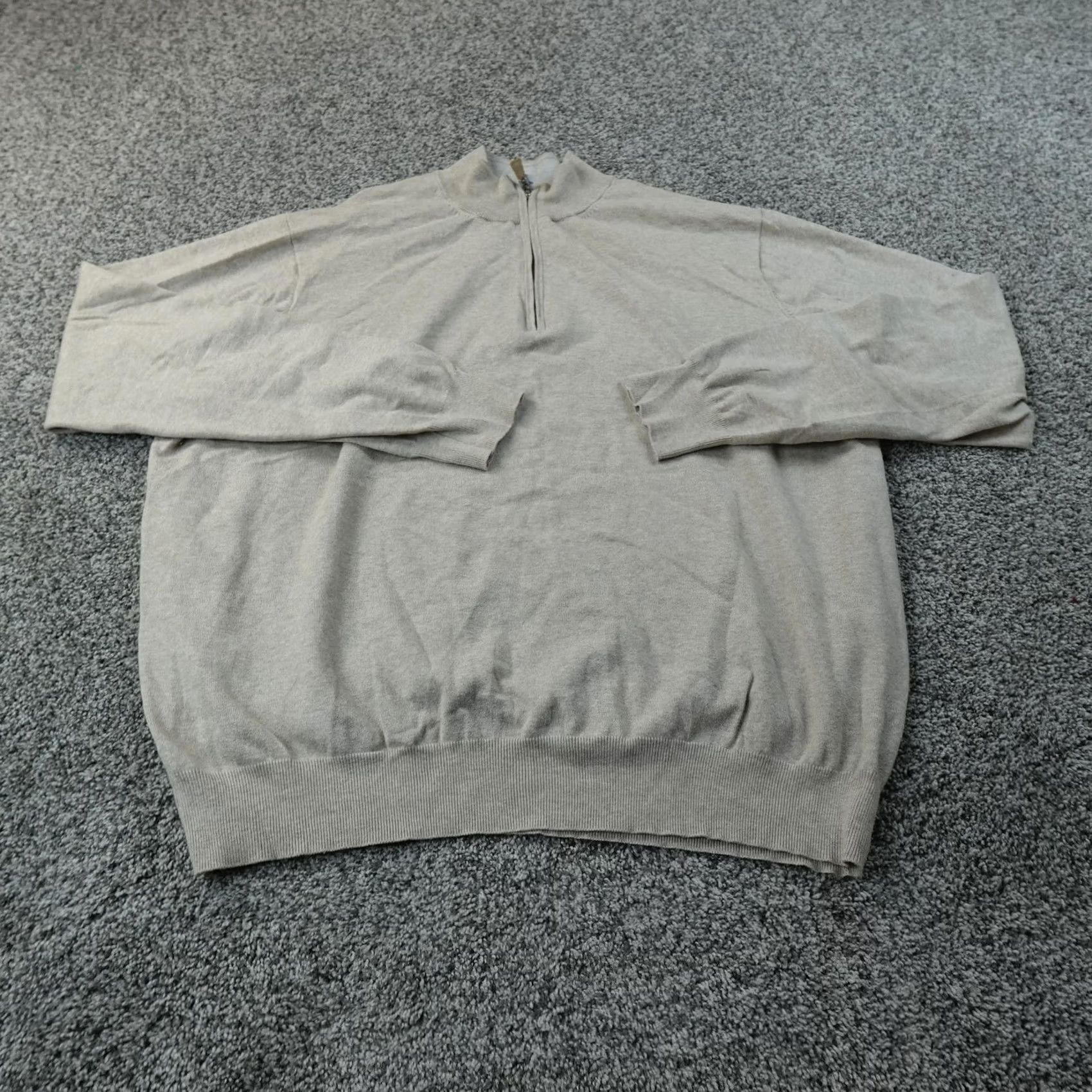 Peter Millar Peter Millar Sweater Mens 2XL Beige Pima Silk Cashmere 1/4 Zip Golf Pullover Top Size US XXL / EU 58 / 5 - 2 Thumbnail