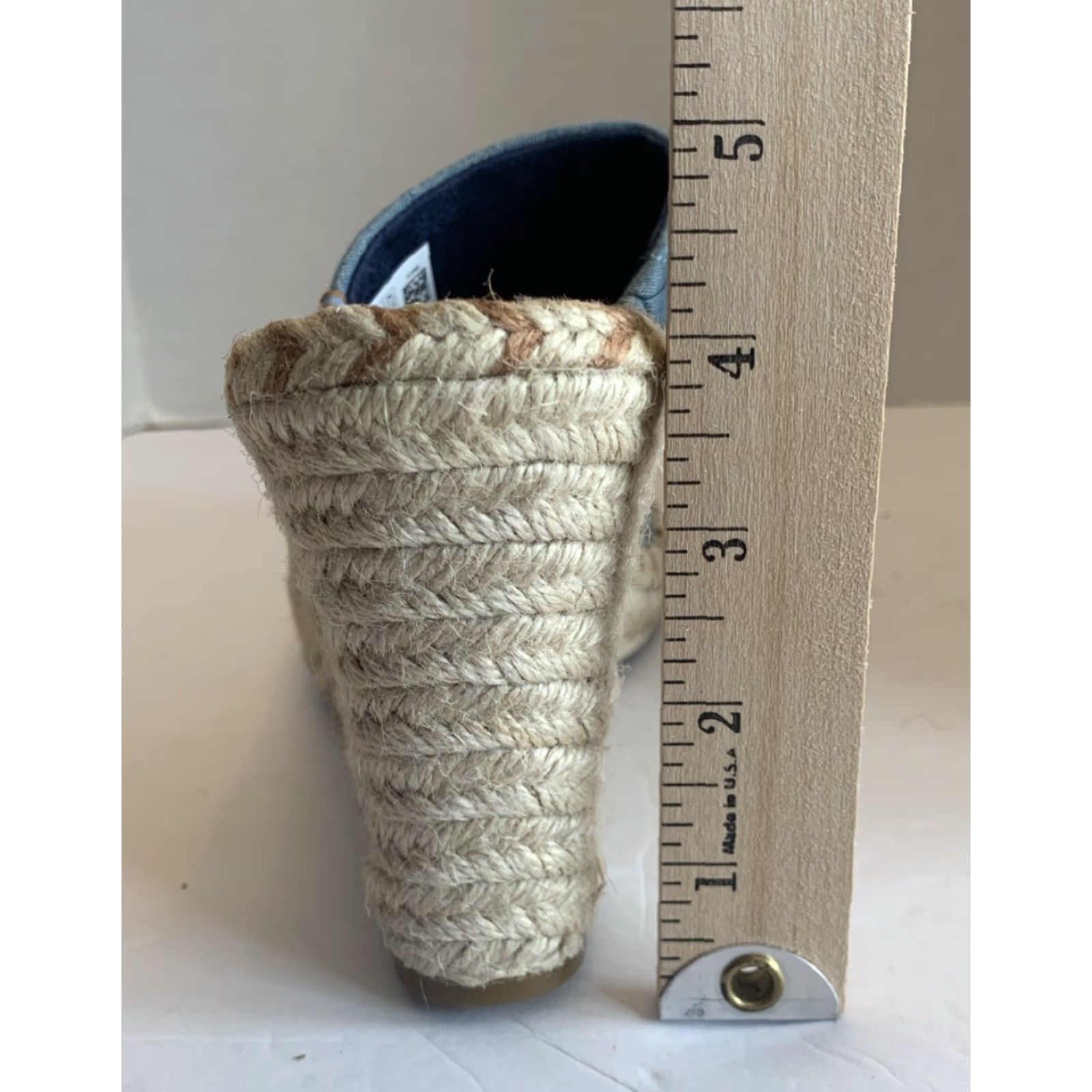 Toms TOMS Sandals Womens 9.5 Blue Wedge Heels Casual Slip-on Cloth Canvas Open Toe Breathable Comfort Vintage: No Women's Shoes Size US 10 / IT 40 - 6 Thumbnail