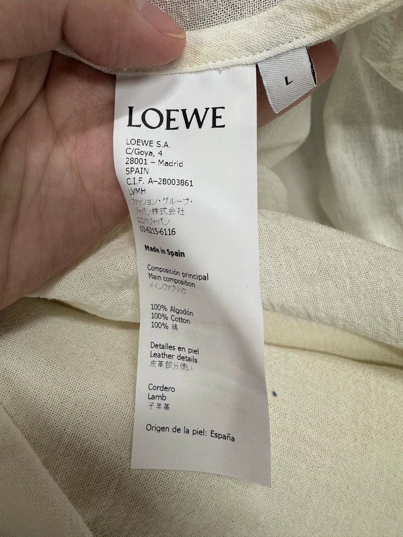 Loewe LOEWE Cotton Linen Material Patch Suede Long Sleeve Dress Size L / US 10 / IT 46 - 4 Thumbnail