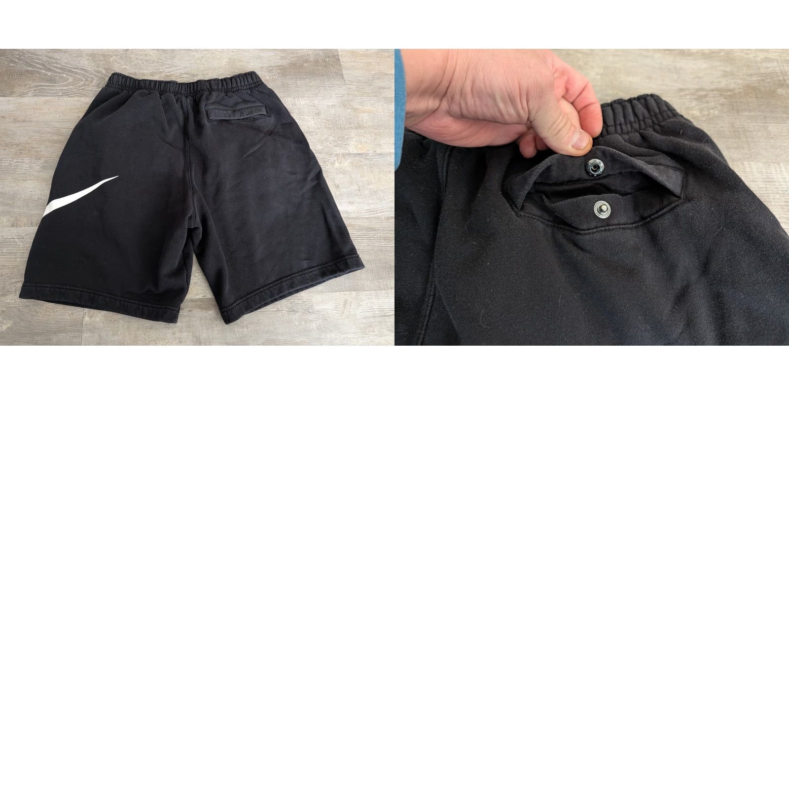 Nike Nike Men Sweat Shorts M Black Swoosh Logo 9" Inseam BV2721-010 Sweatpants? Size US 31 - 9 Thumbnail