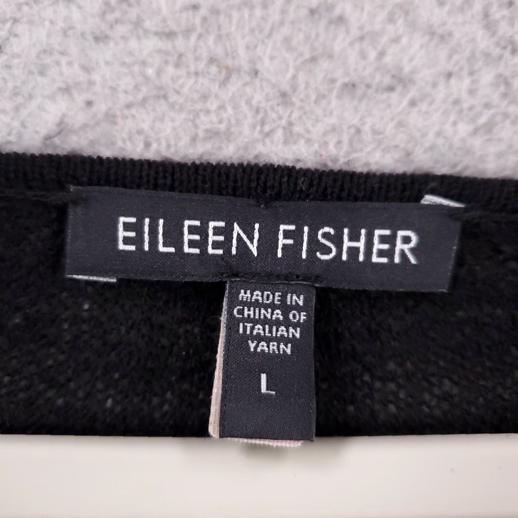 Eileen Fisher EILEEN FISHER Wool Sweater Top Womens Large Black Cap Sleeve Lightweight V-Neck Casual Size L / US 10 / IT 46 - 5 Thumbnail