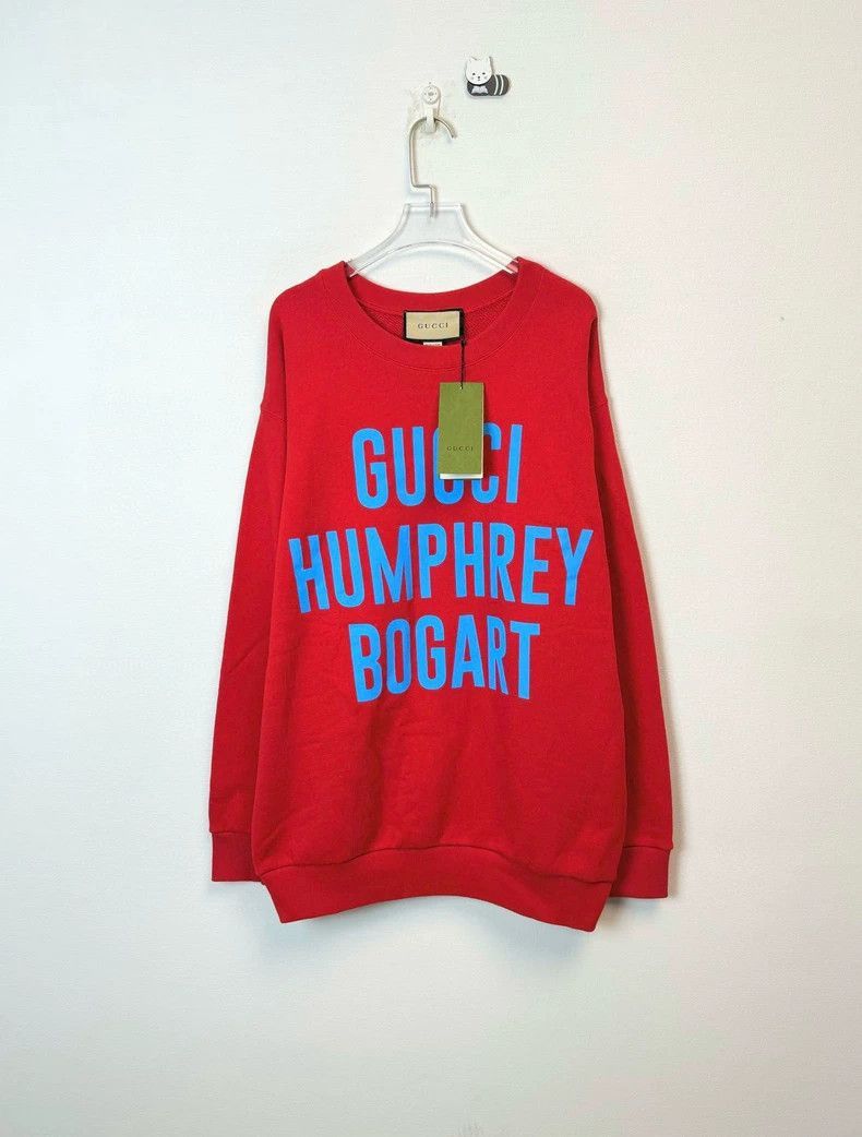 Gucci Red Logo Print Sweatshirt M Size-2506