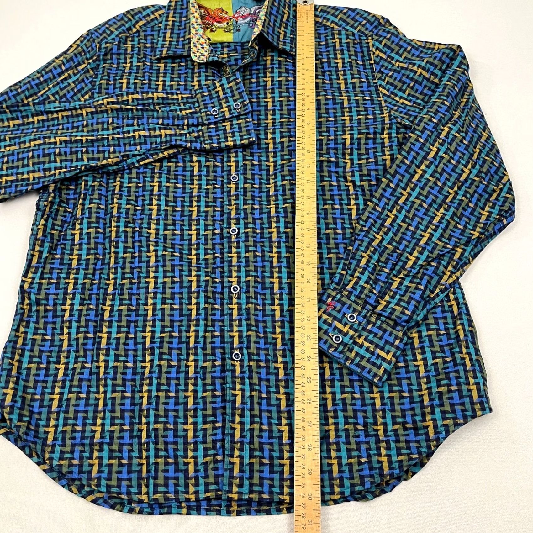 Robert Graham VINTAGE Robert Graham Shirt Mens XL Geometric Melrose Abbey Button Up Bull Logo Preppy Size US XL / EU 56 / 4 - 7 Thumbnail