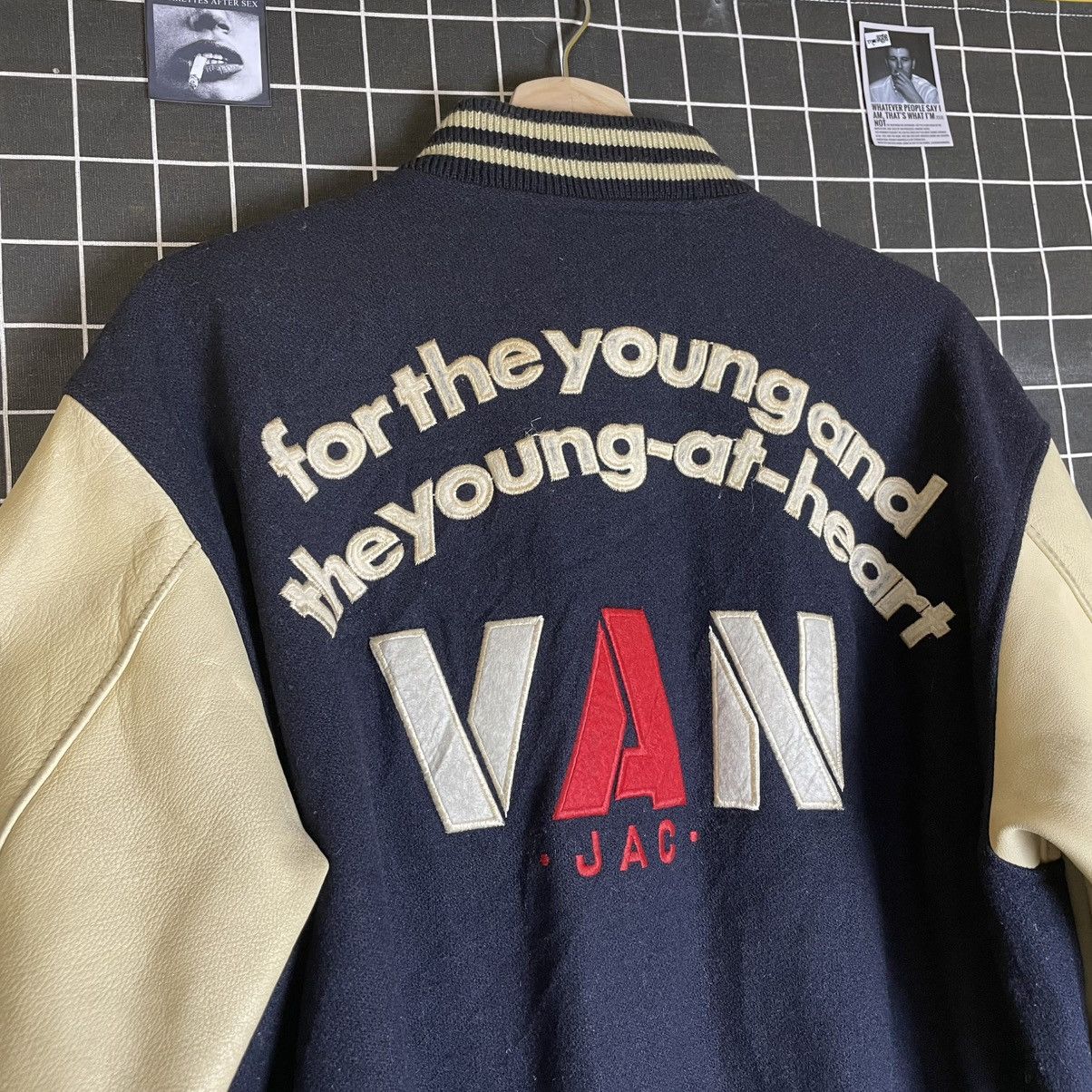 Van VINTAGE VAN JAC LEATHER SLEEVE WOOL VARSITY JACKET Size US L / EU 52-54 / 3 - 6 Thumbnail