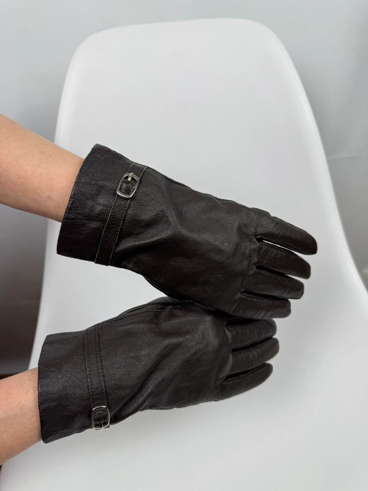 Other Plein Nord Leather Gloves Dark Brown Womens size L Size ONE SIZE - 2 Thumbnail