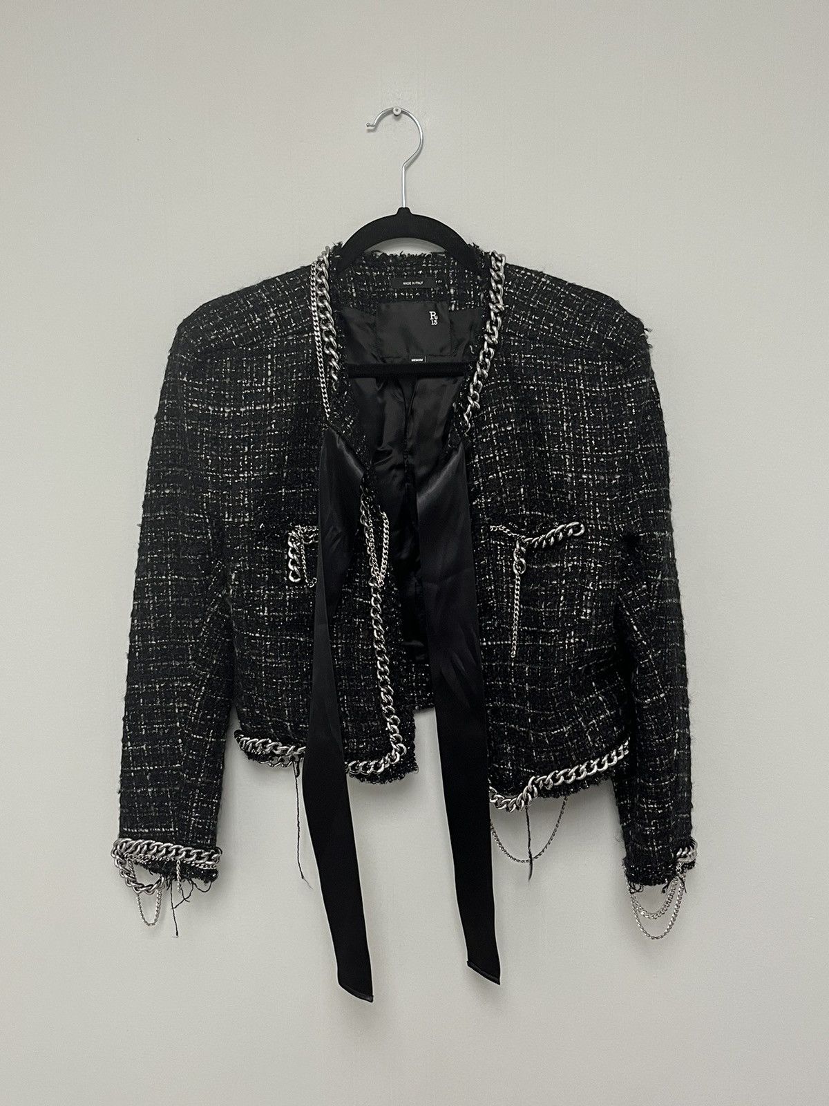 R13 Square Shoulder Tweed Jacket. Medium Size M / US 6-8 / IT 42-44 - 7 Thumbnail
