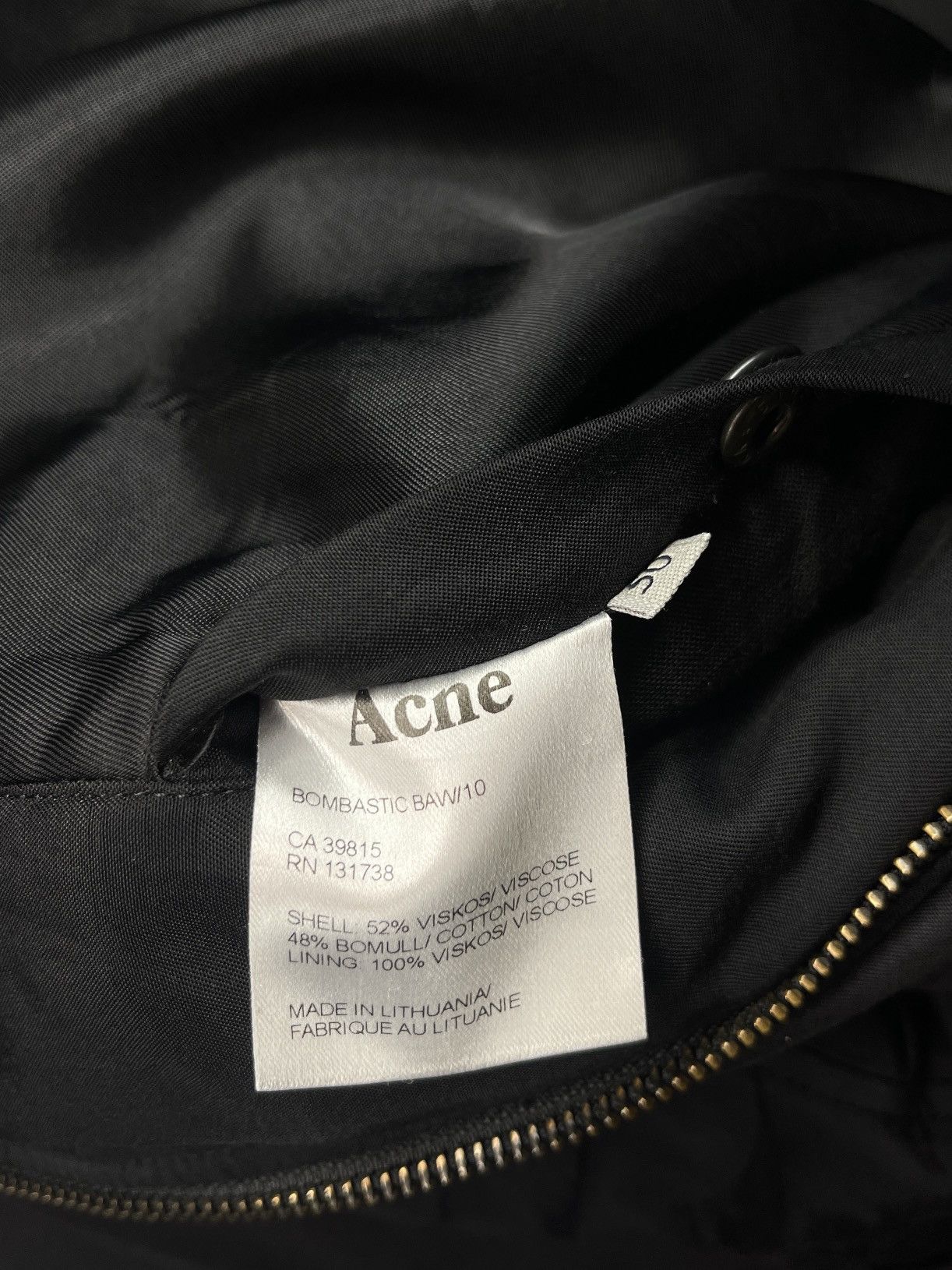 Acne Studios Acne Studios “Bombastic” Bomber Jacket BAW/10 Size US L / EU 52-54 / 3 - 9 Thumbnail
