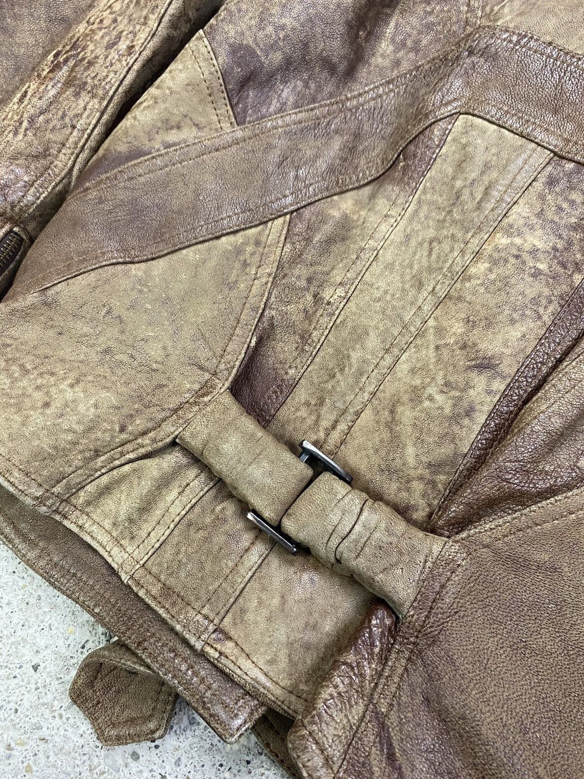 Vintage No faith studios leather bomber jacket brown assimetrical Size M / US 6-8 / IT 42-44 - 15 Thumbnail