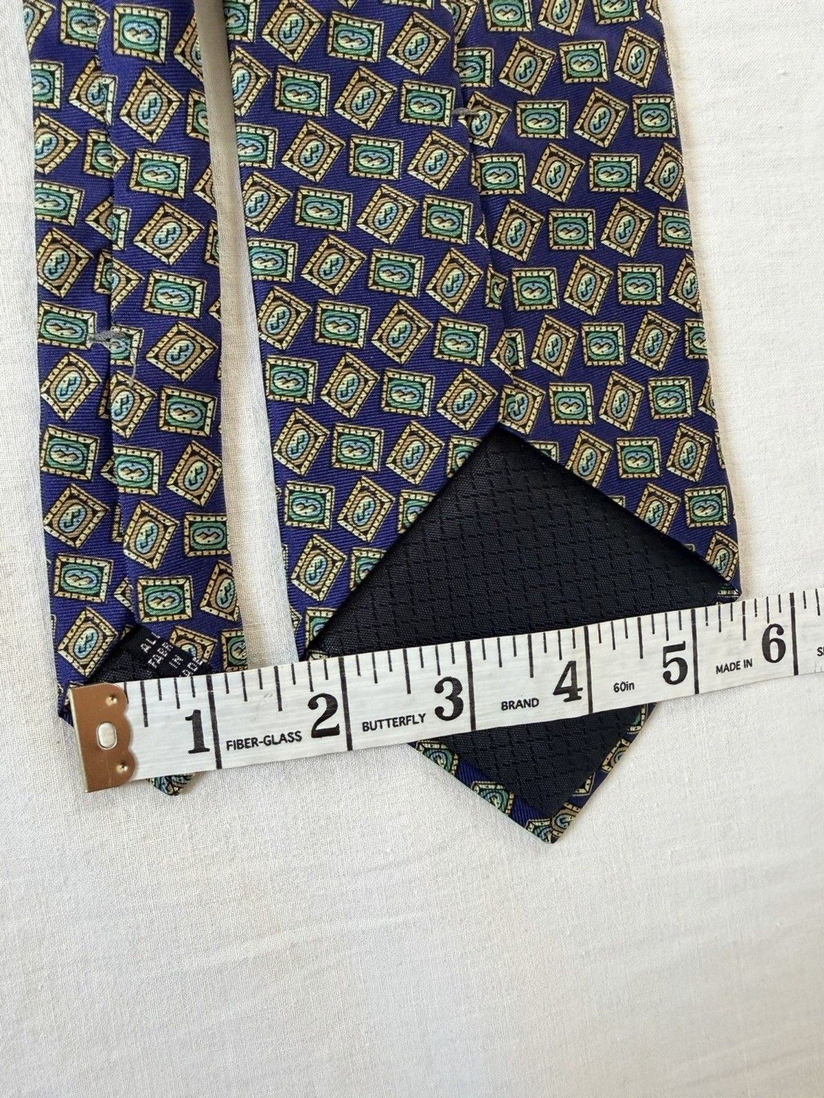 Christian Dior Monsieur Vtg Christian Dior Monsieur Silk Tie Purple Geometric 55" Size ONE SIZE - 15 Thumbnail
