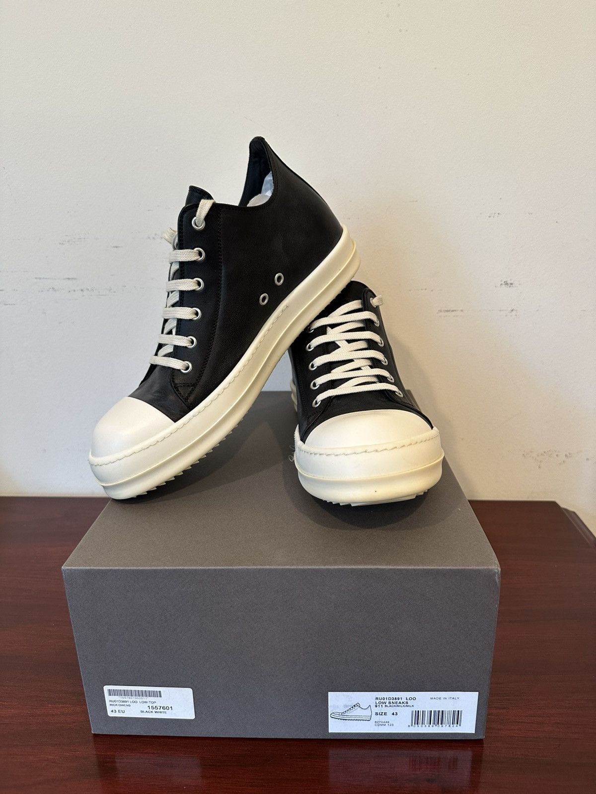 Rick Owens Rick Owen's mainline Ramones low black leather