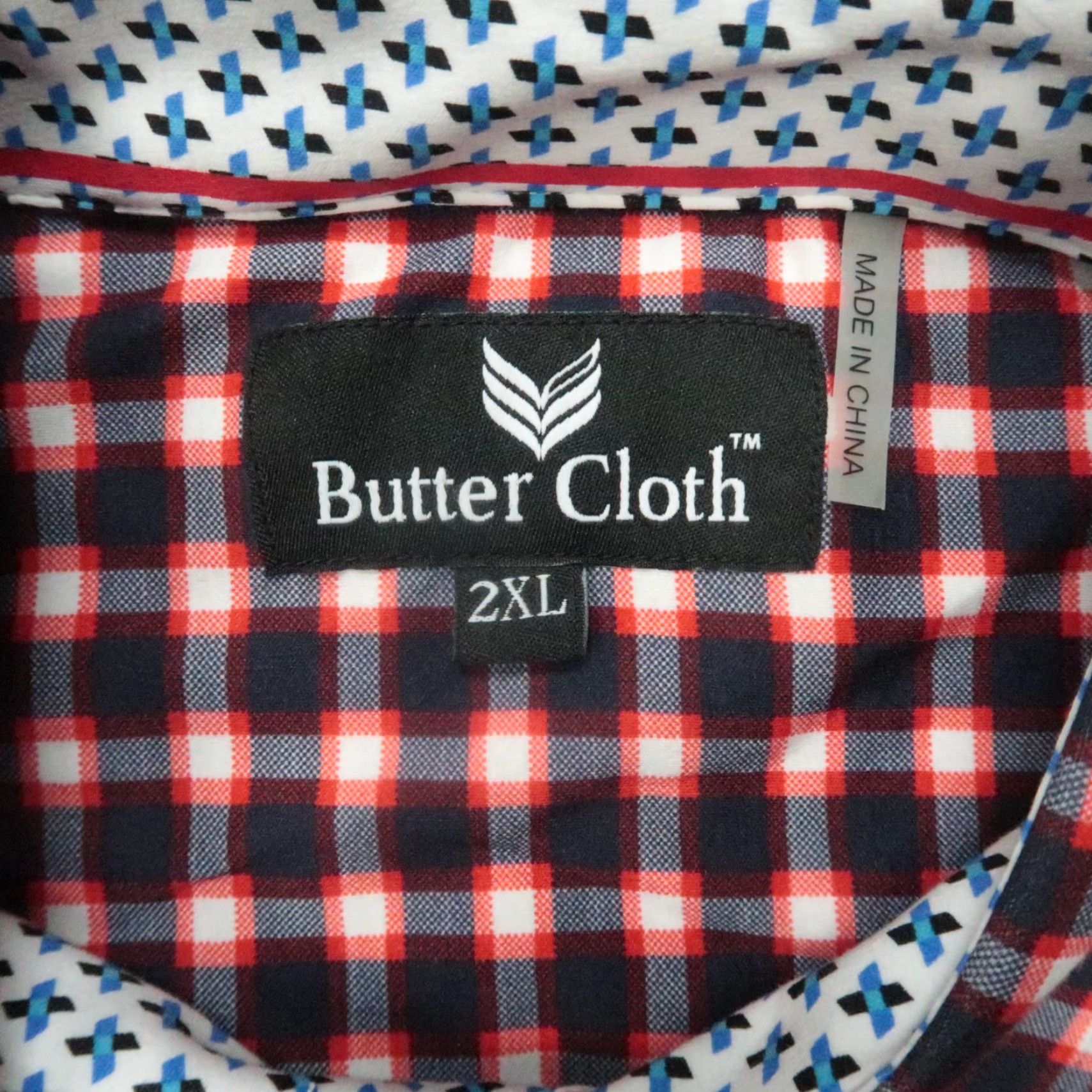 Vintage Buttercloth Shirt Mens XXL Red Blue Gingham Plaid Long Sleeve Button NWT Size US XXL / EU 58 / 5 - 3 Thumbnail