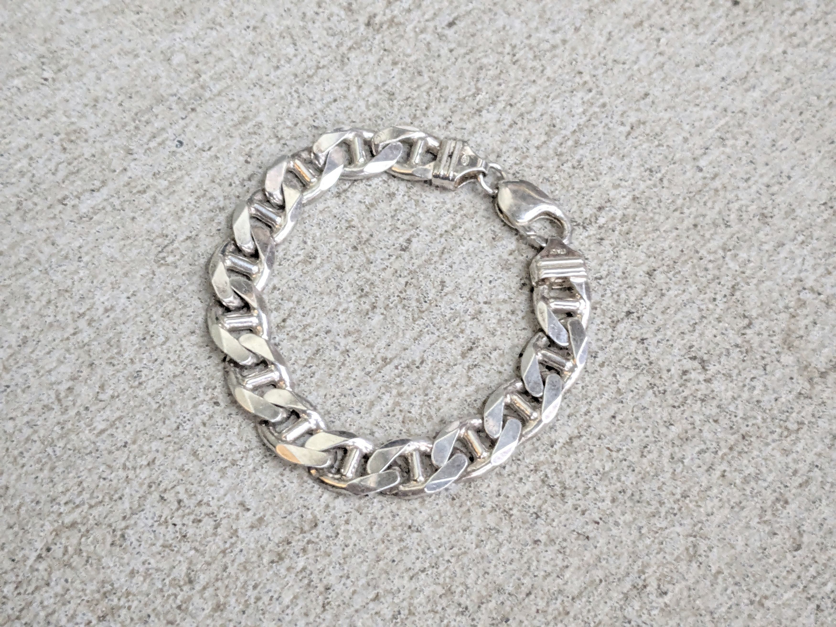 Jewelry Vintage Sterling Silver Bracelet Mariner Chunky Thick Punk Size ONE SIZE - 2 Thumbnail